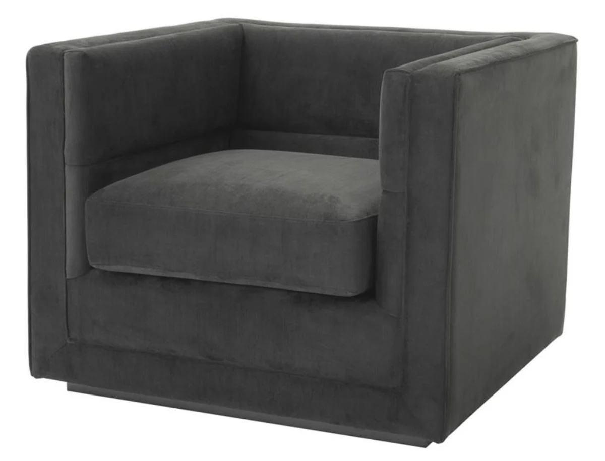 Luxury armchair anthracite gray 92 x 86 x H. 73.5 cm - Luxury living room armchair