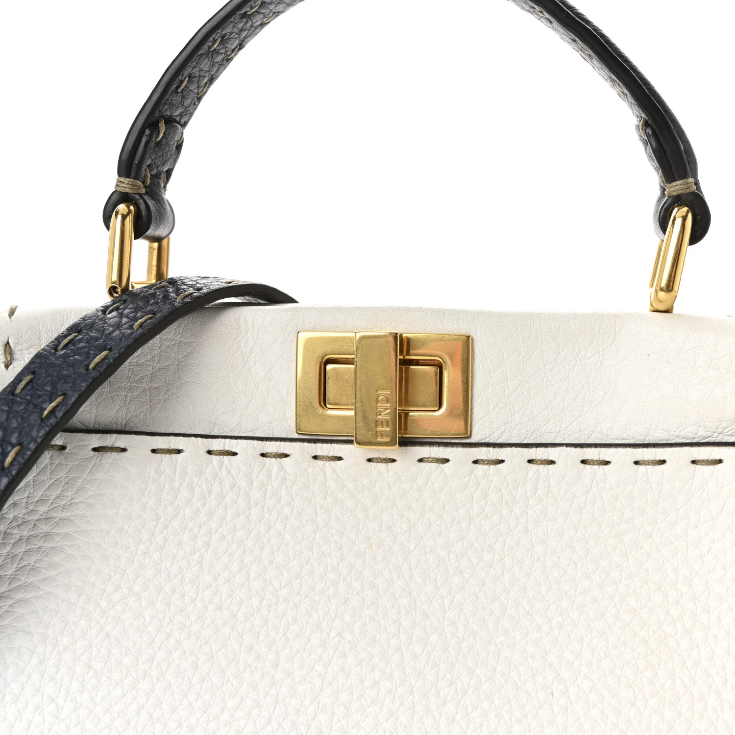 Cuoio Romano Selleria Tri-color Mini Peekaboo Iconic Satchel White Indaco Saddler - Top Club