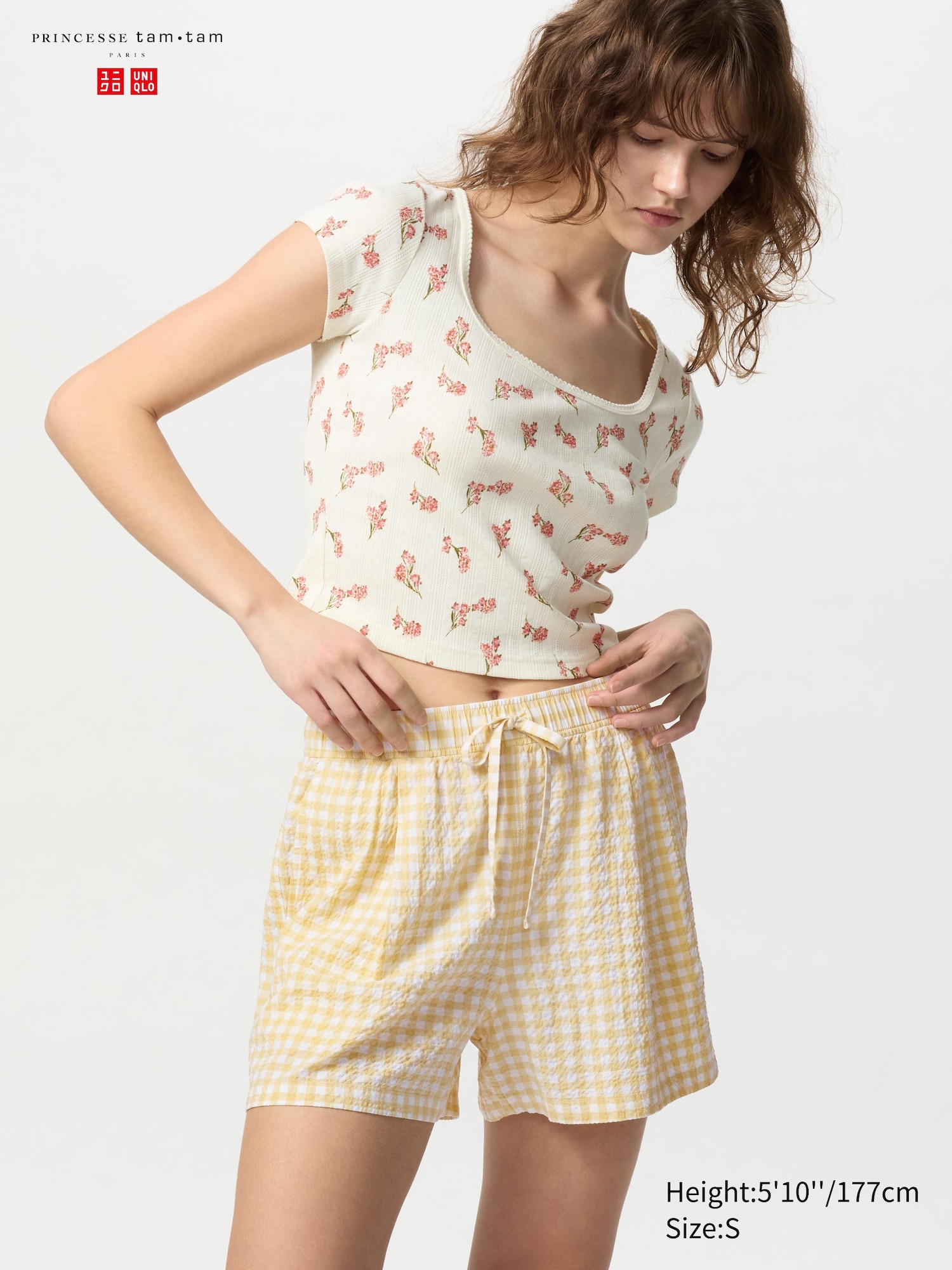 princess tam.tam Seersucker Easy Shorts