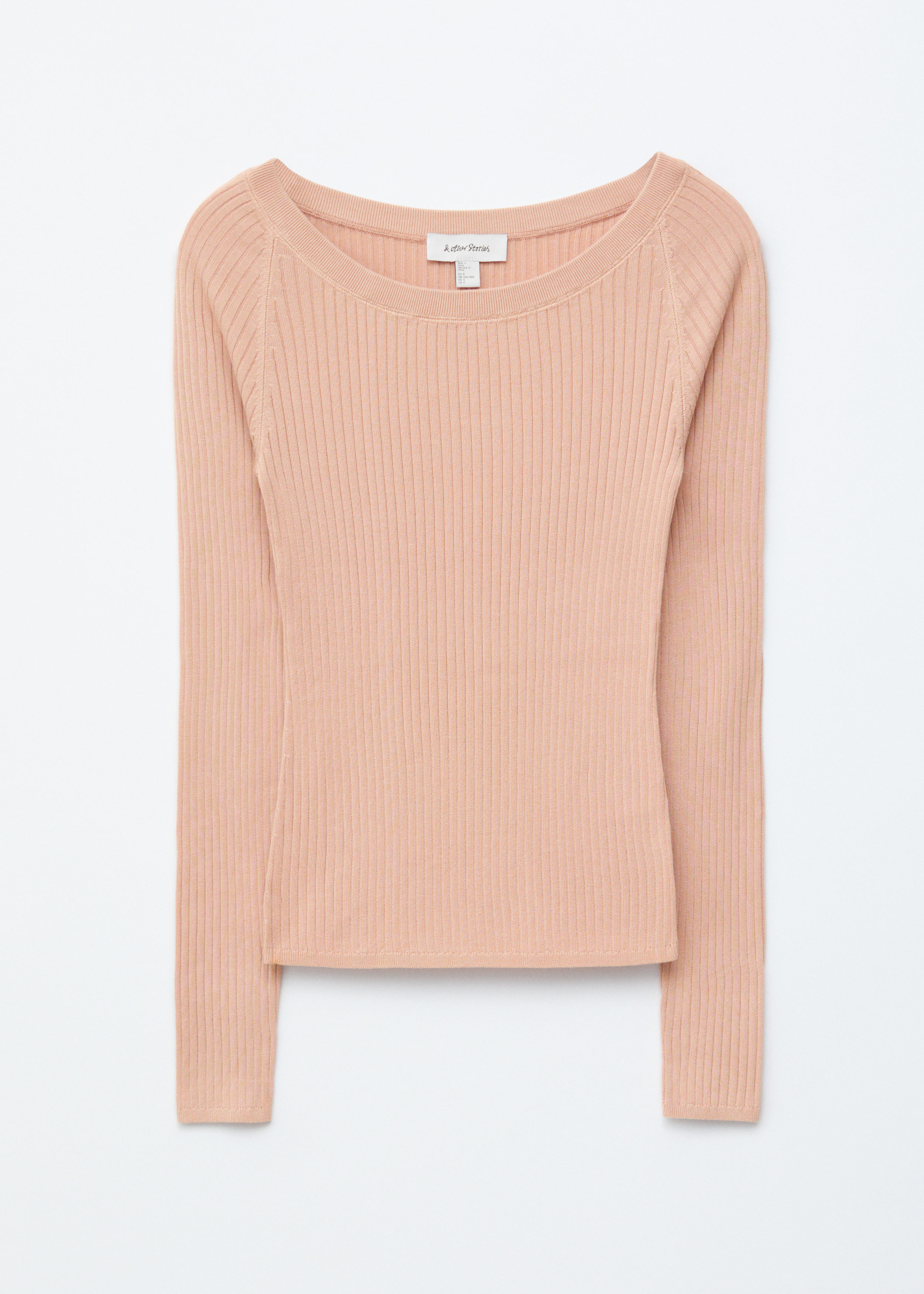 & Other Stories BOAT-NECK RIB-KNIT TOP