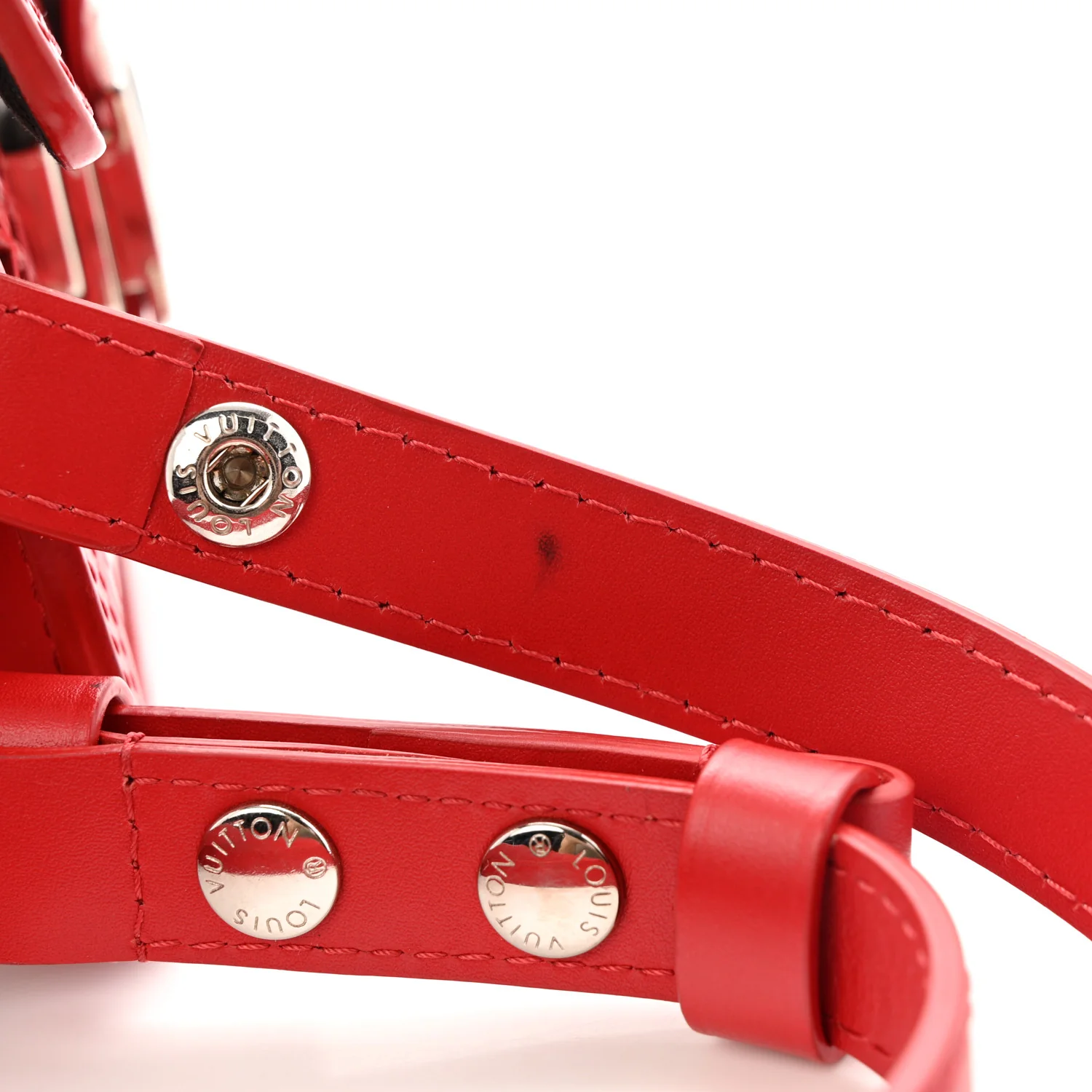 Patent Calfskin Monogram Lace Dauphine Mini Red - Top Club