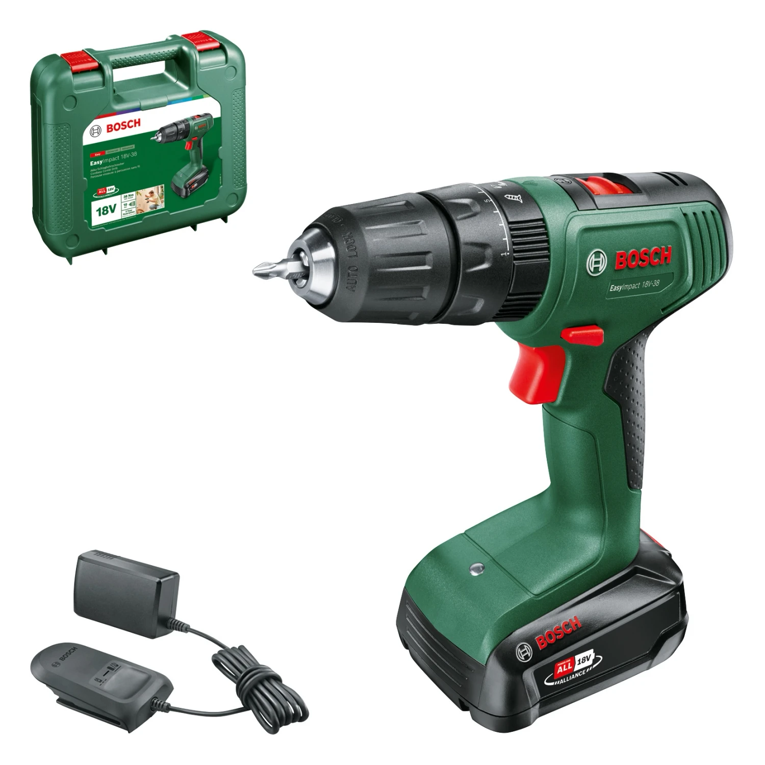 Bosch Trapano avvitatore a batteria con percussione Bosch EasyImpact 18V-38