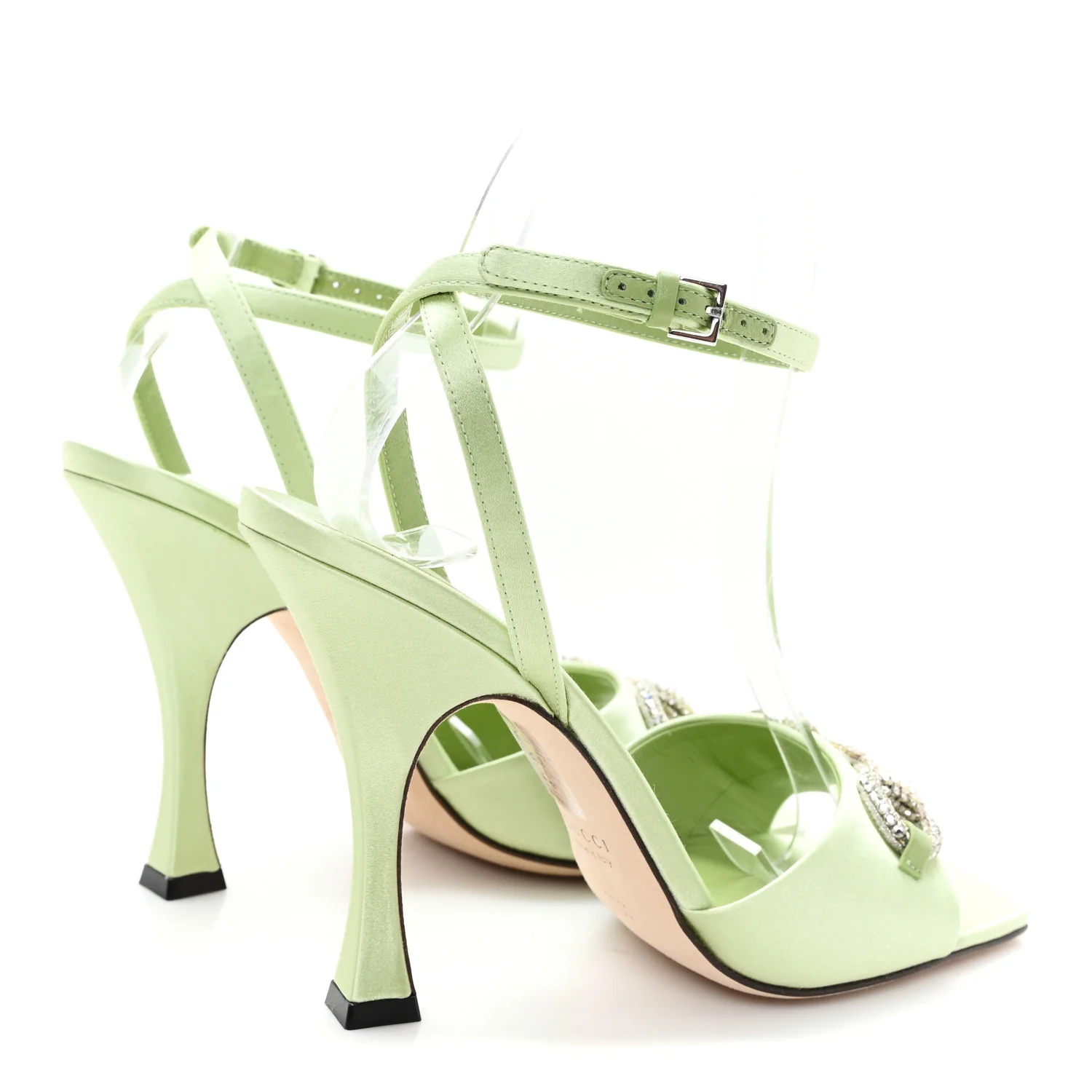 Satin Crystal Horsebit Sandal Pumps 36.5 - Top Club