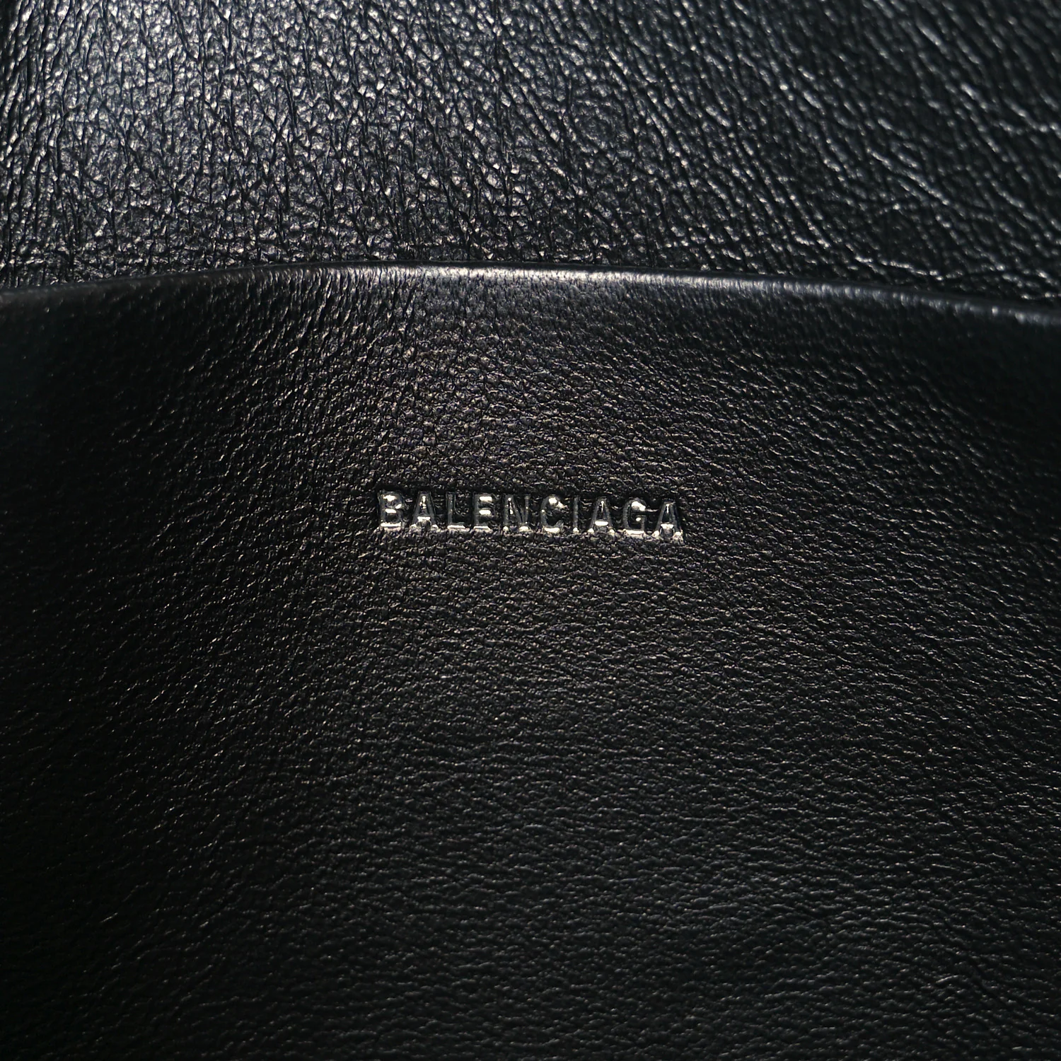Calfskin Logo Large Cash Pouch With Handle Black White - Top Club