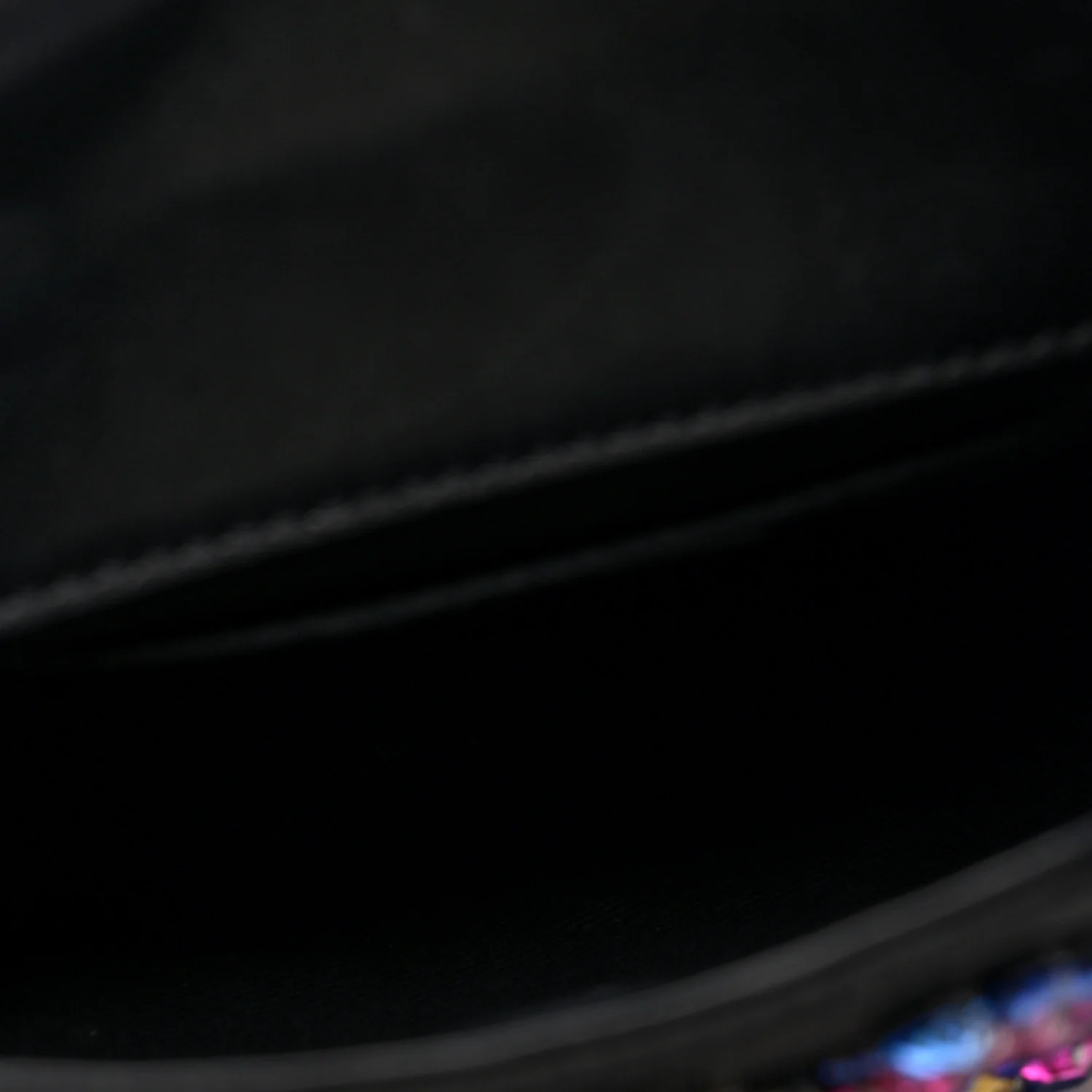 Satin Crystal Embellished La Medusa Mini Hobo Bag Black Multicolor - Top Club
