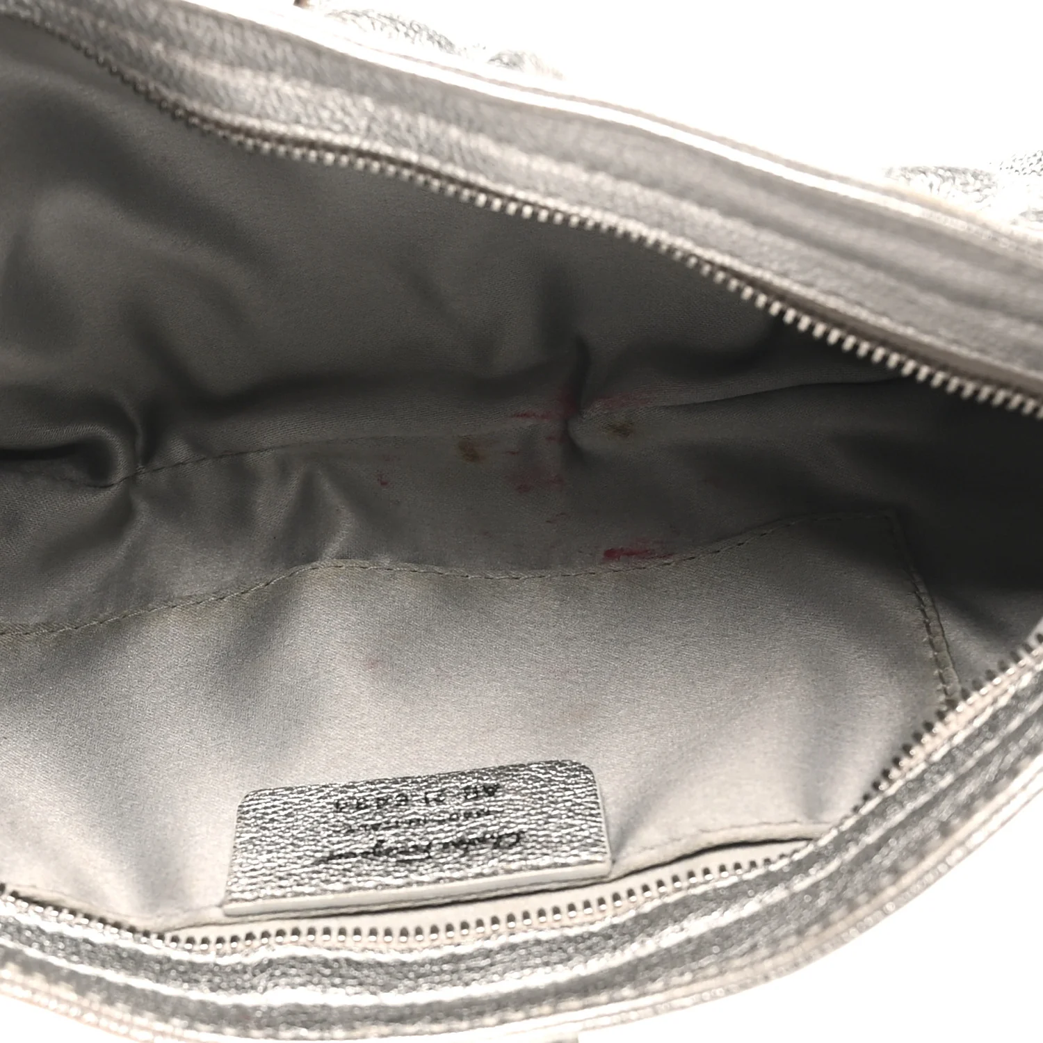 Metallic Calfskin Small Gancini Clutch Silver - Top Club