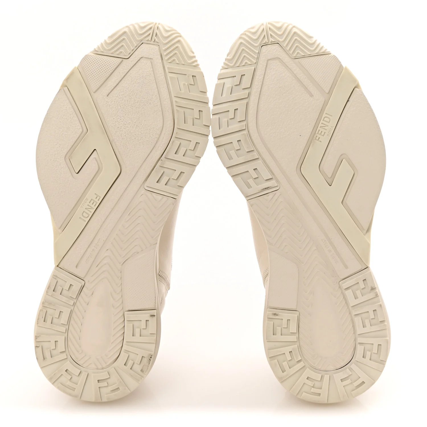 Calfskin Fabric FF Fendi Flow Low Top Sneakers 36 White - Top Club