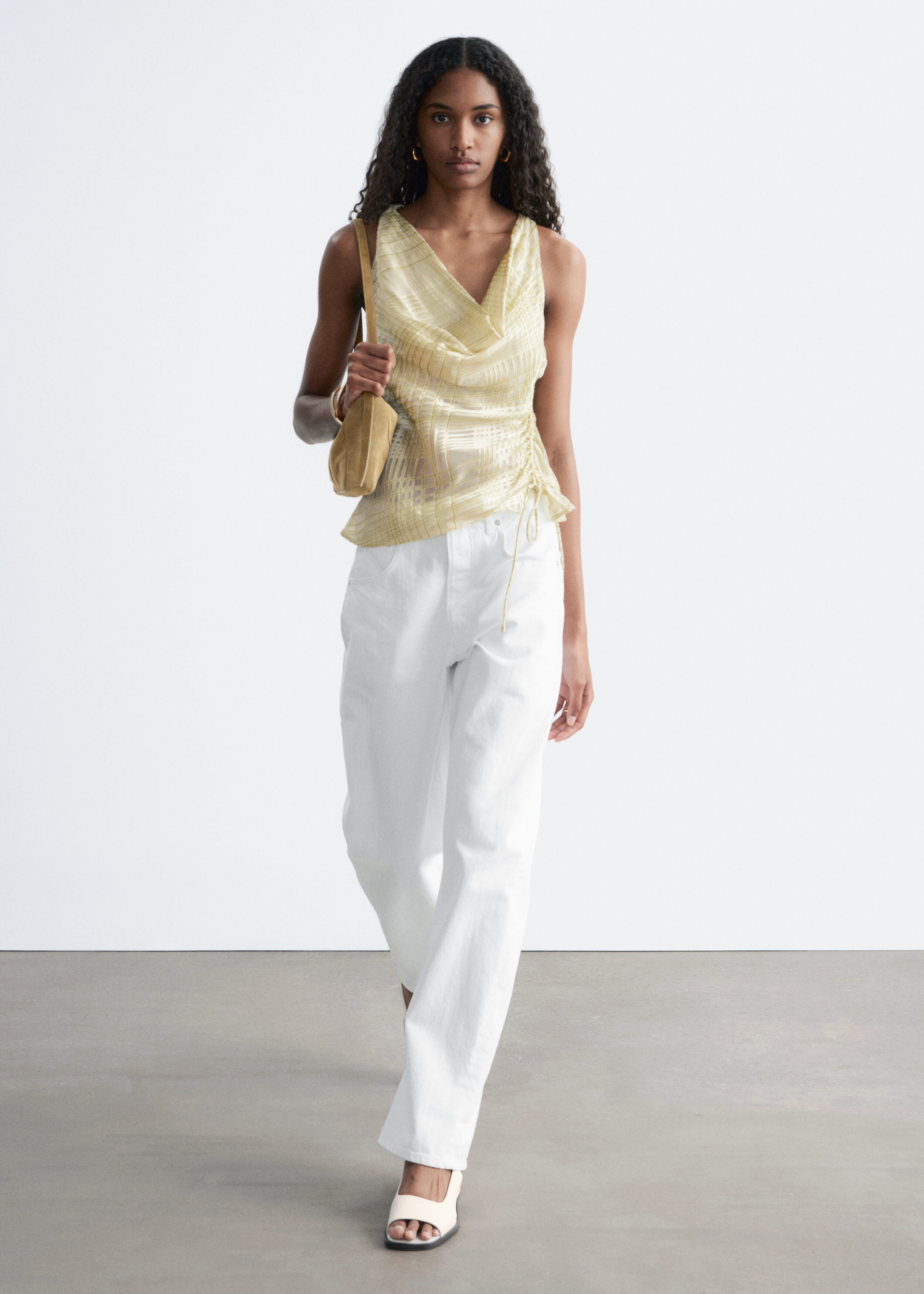 & Other Stories COWL-NECK DRAWSTRING TOP