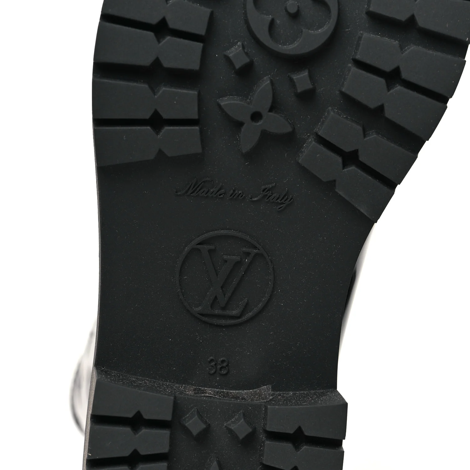 Rubber Embossed Monogram Splash Rain Short Boots 38 Black - Top Club