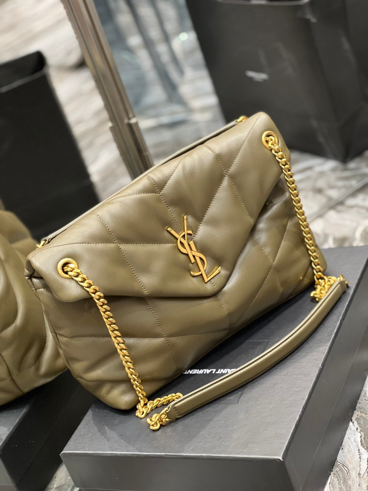 Y PUFFER MEDIUM BAG IN QUILTED LAMBSKIN - Top Club