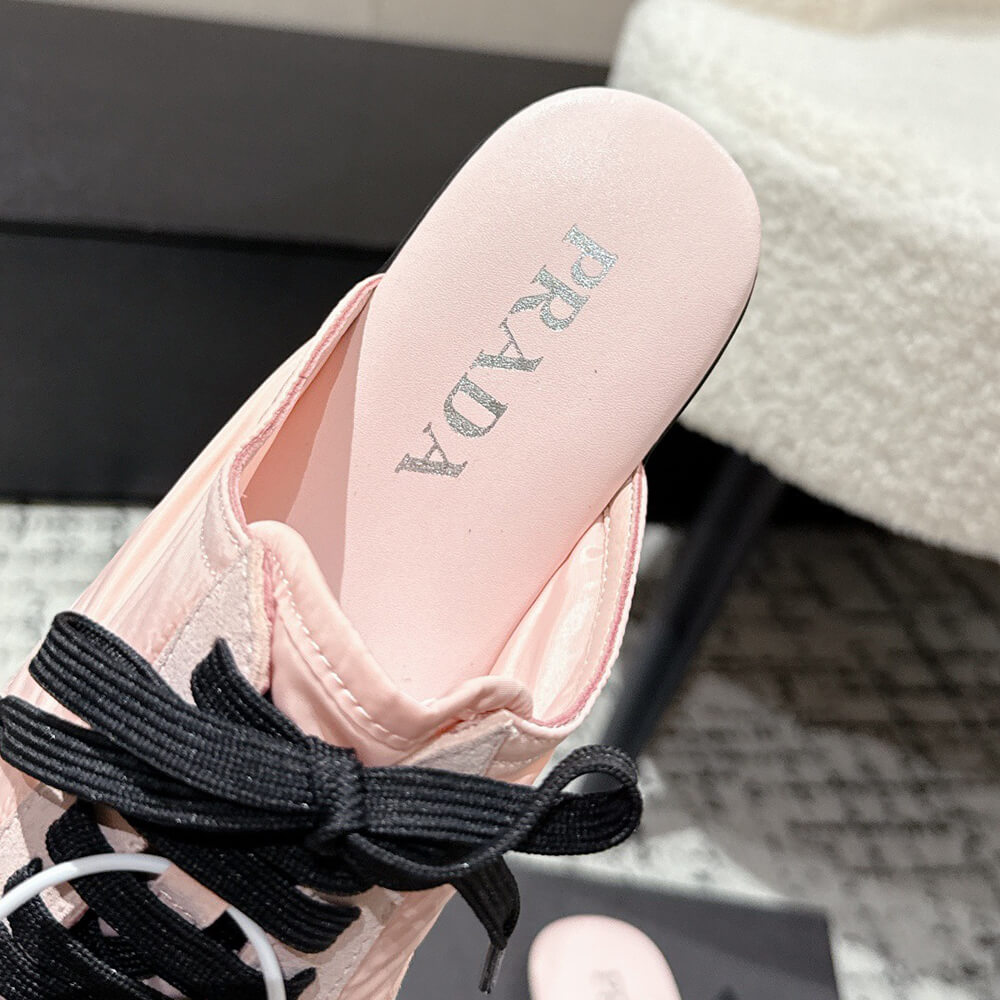 PRADA Collapse Re-Nylon and suede mules - Top Club