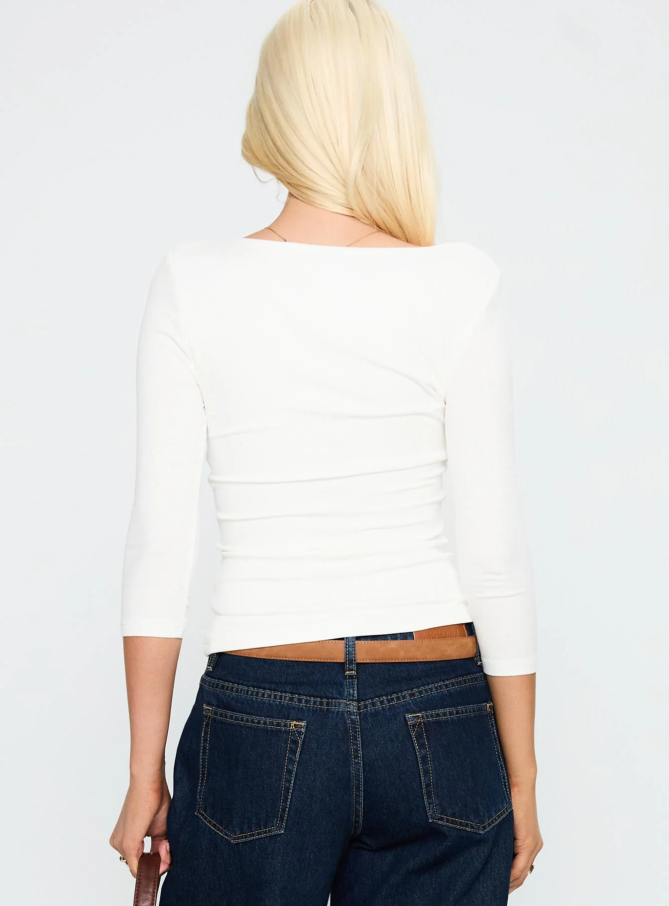 Desirae 3/4 Sleeve Top White