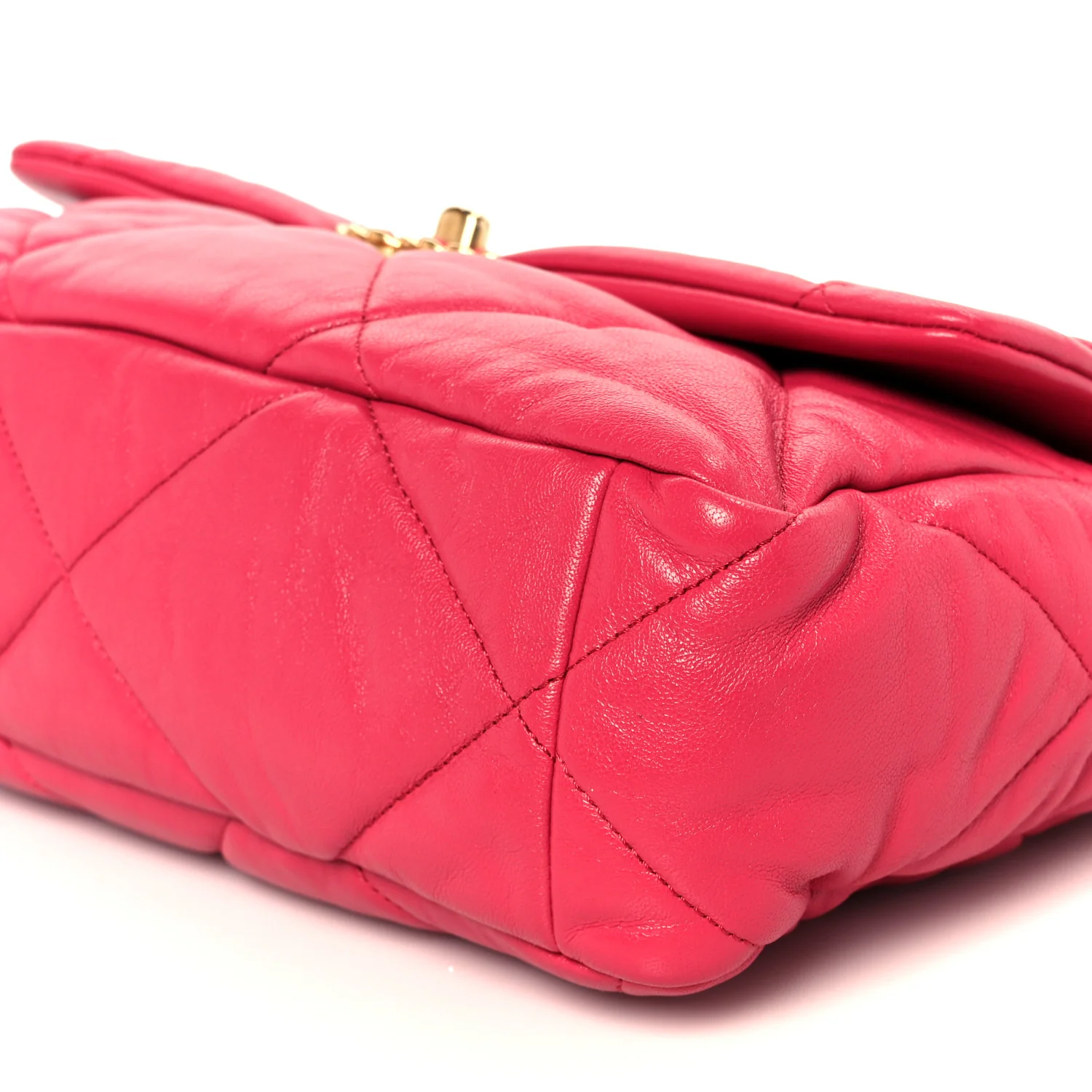 Goatskin Quilted Large Chanel 19 Flap Dark Pink - Top Club