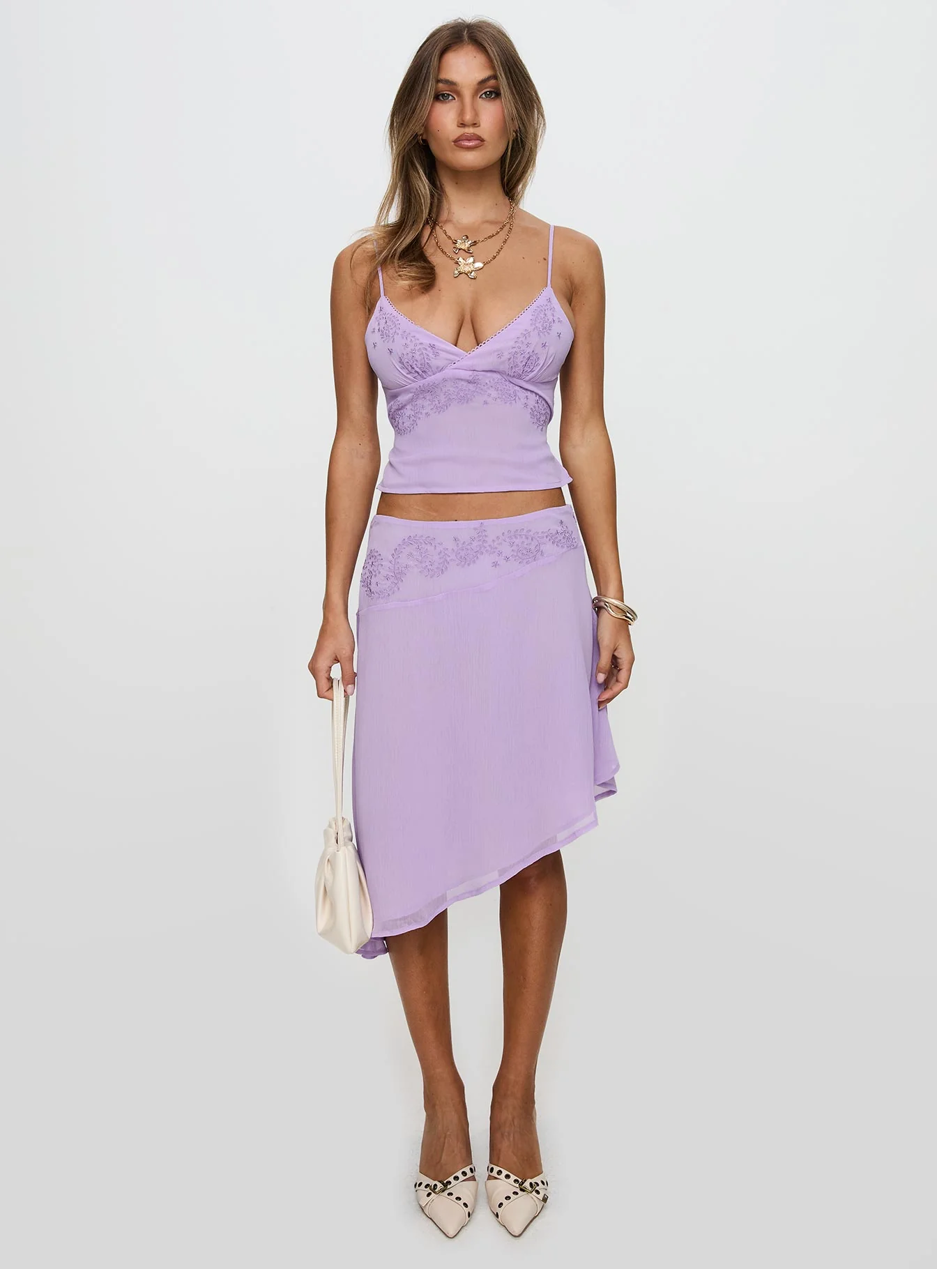 Pappilion Asymmetrical Skirt Lilac