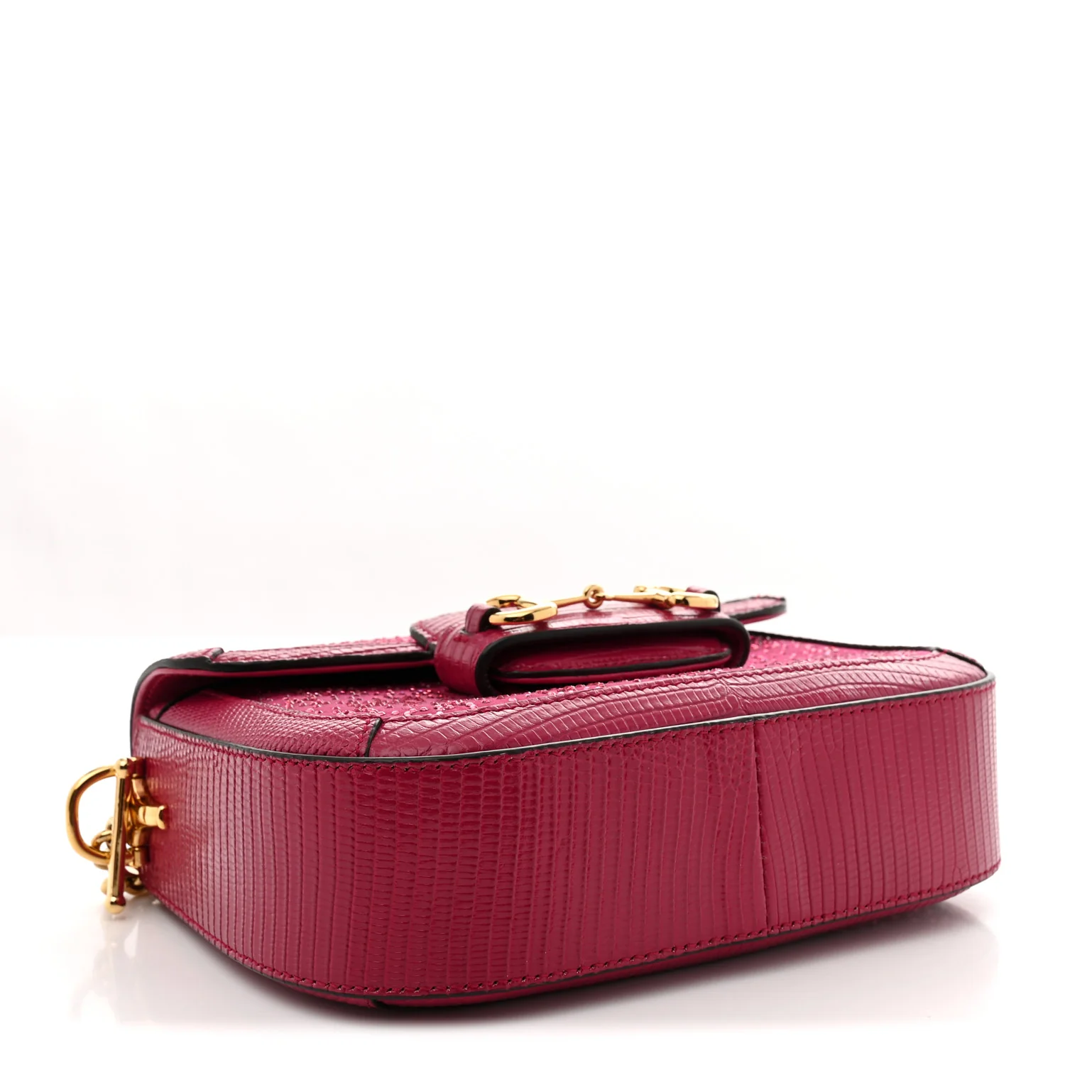 Canvas Calfskin Crystal GG Monogram Snakeskin Mini Horsebit 1955 Shoulder Bag Pink - Top Club