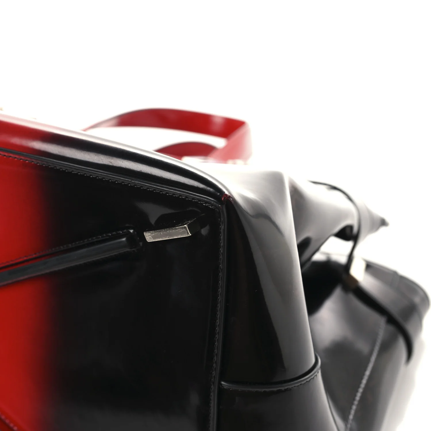 Smooth Airbrushed Calfskin XL Gancini Buckles Tote Bag Flame Red Black - Top Club