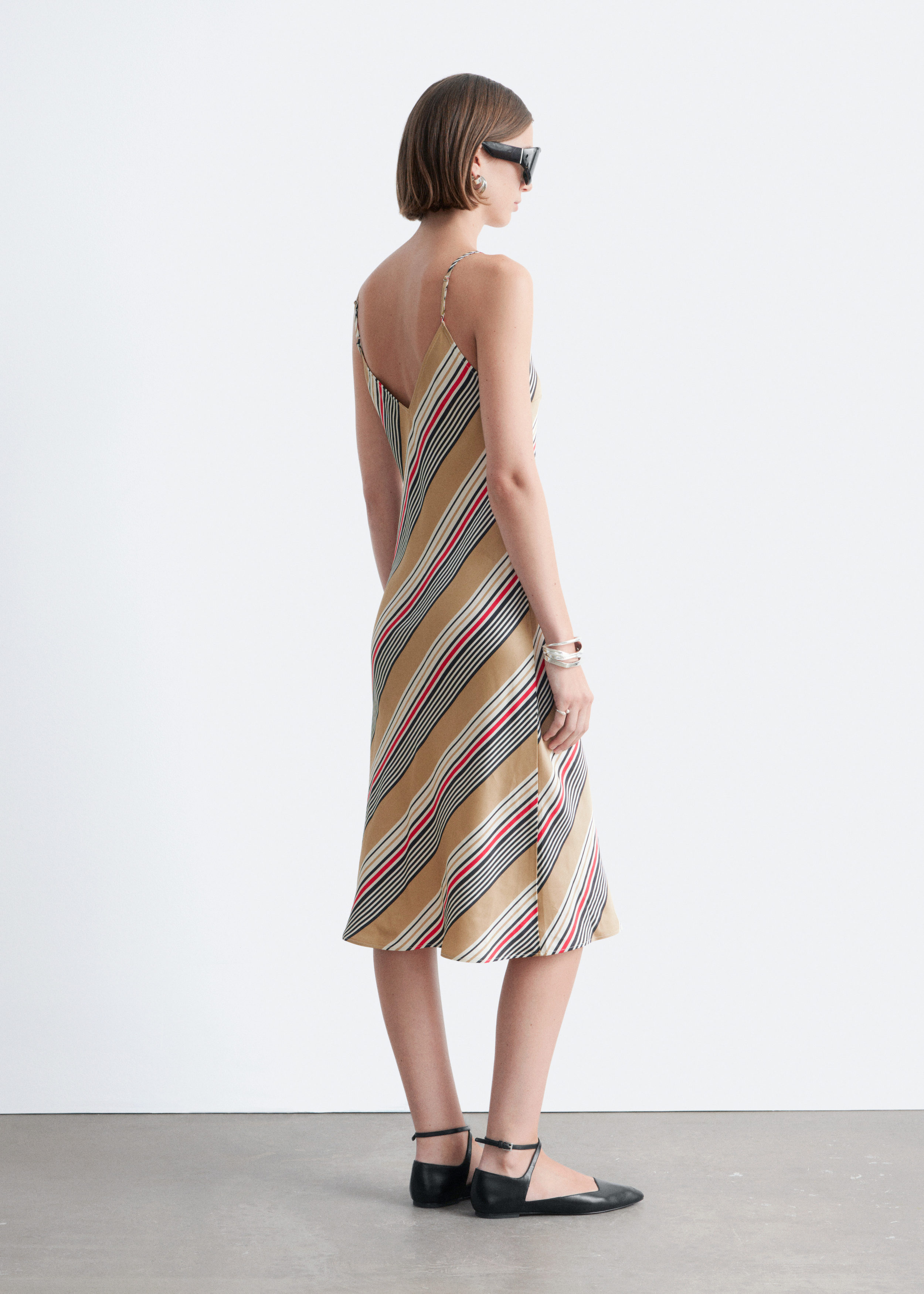 & Other Stories SATIN SLIP MIDI DRESS