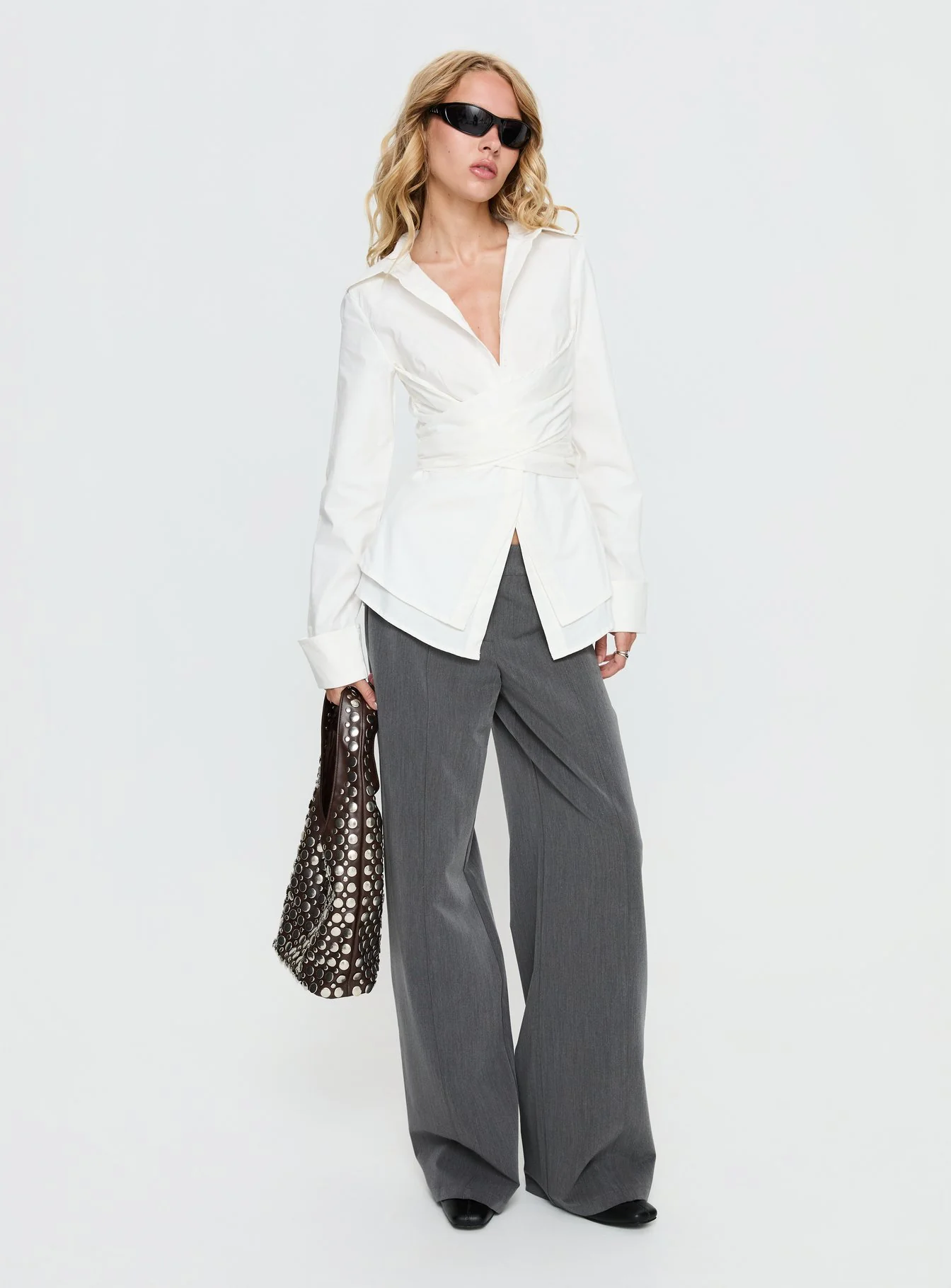 Shapeshifter Twist Long Sleeve Shirt White