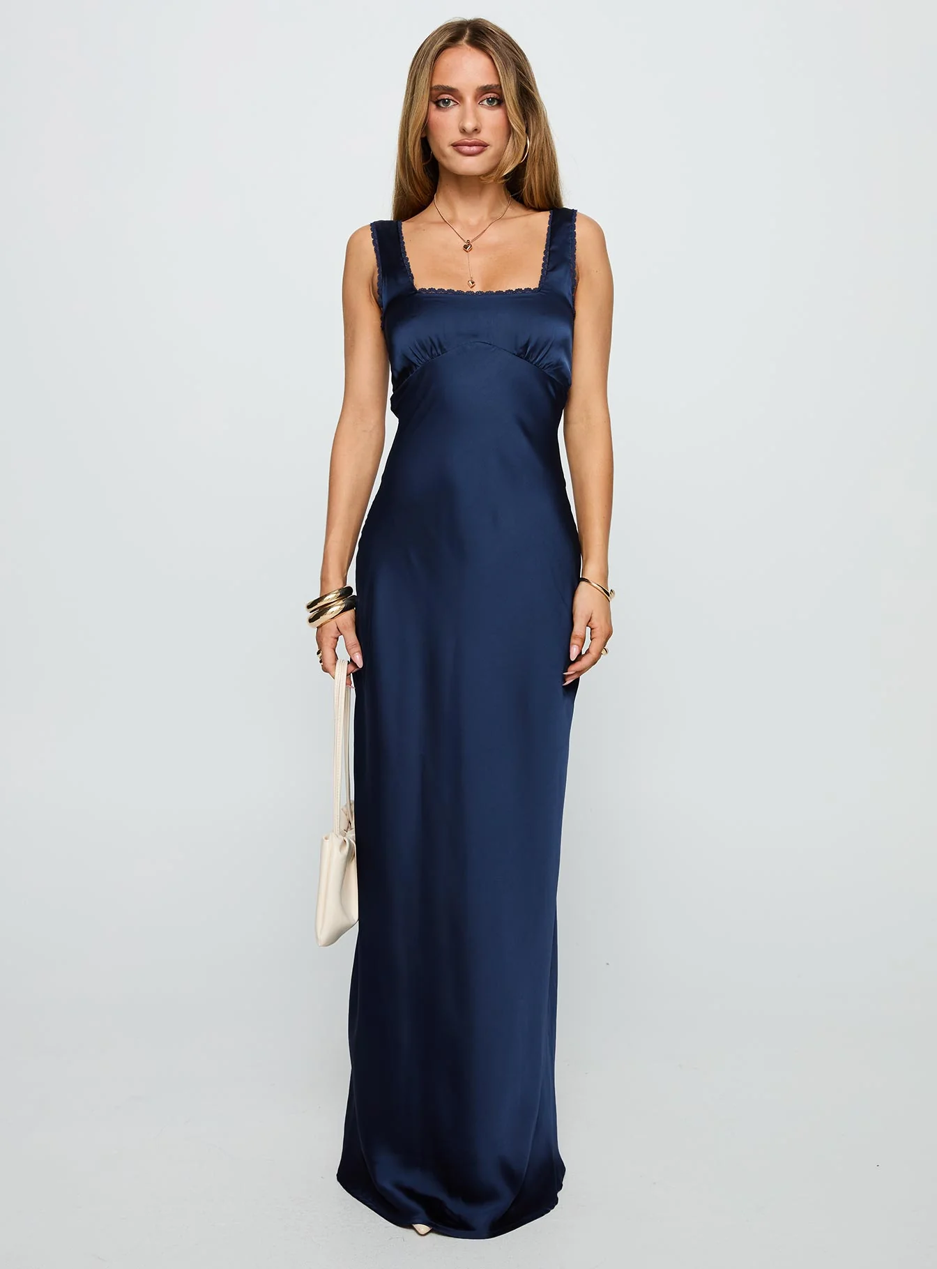 Dasha Satin Maxi Dress Navy