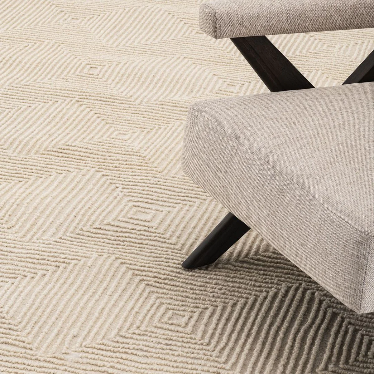 Luxury Cotton Rug Ivory Color - Various Sizes - Hand Tufted Wool Rug - Living Room Rug - Luxury Quality