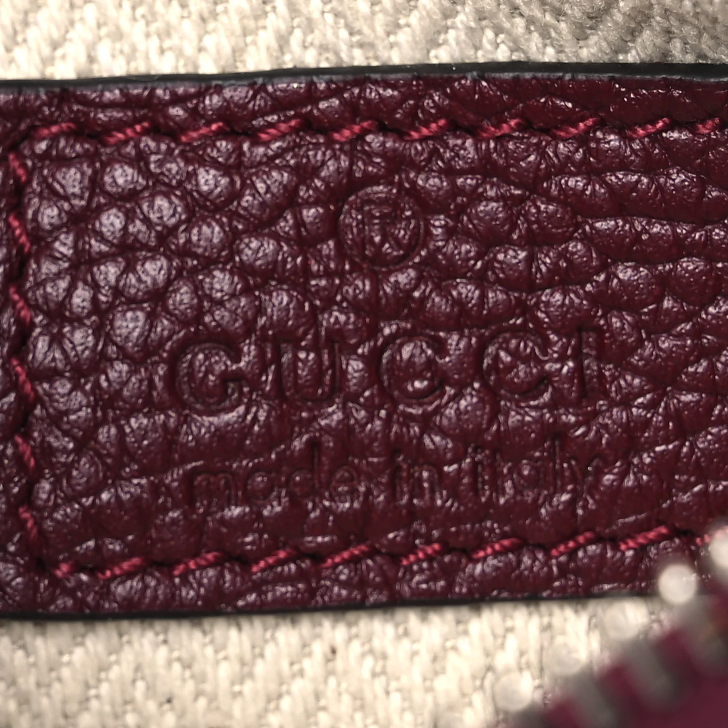 Pebbled Calfskin Mini B Shoulder Bag Red - Top Club