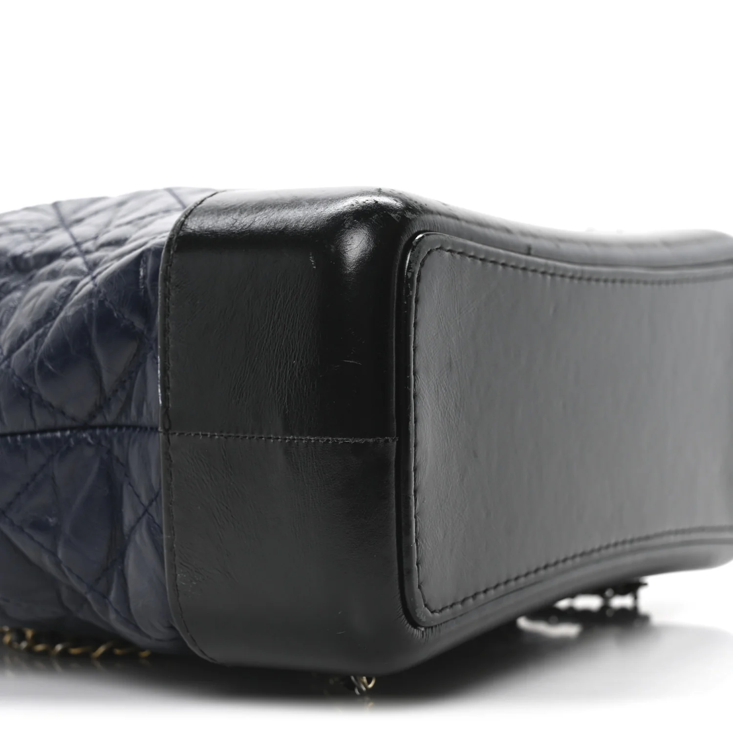 Aged Calfskin Quilted Small Gabrielle Backpack Blue Black - Top Club