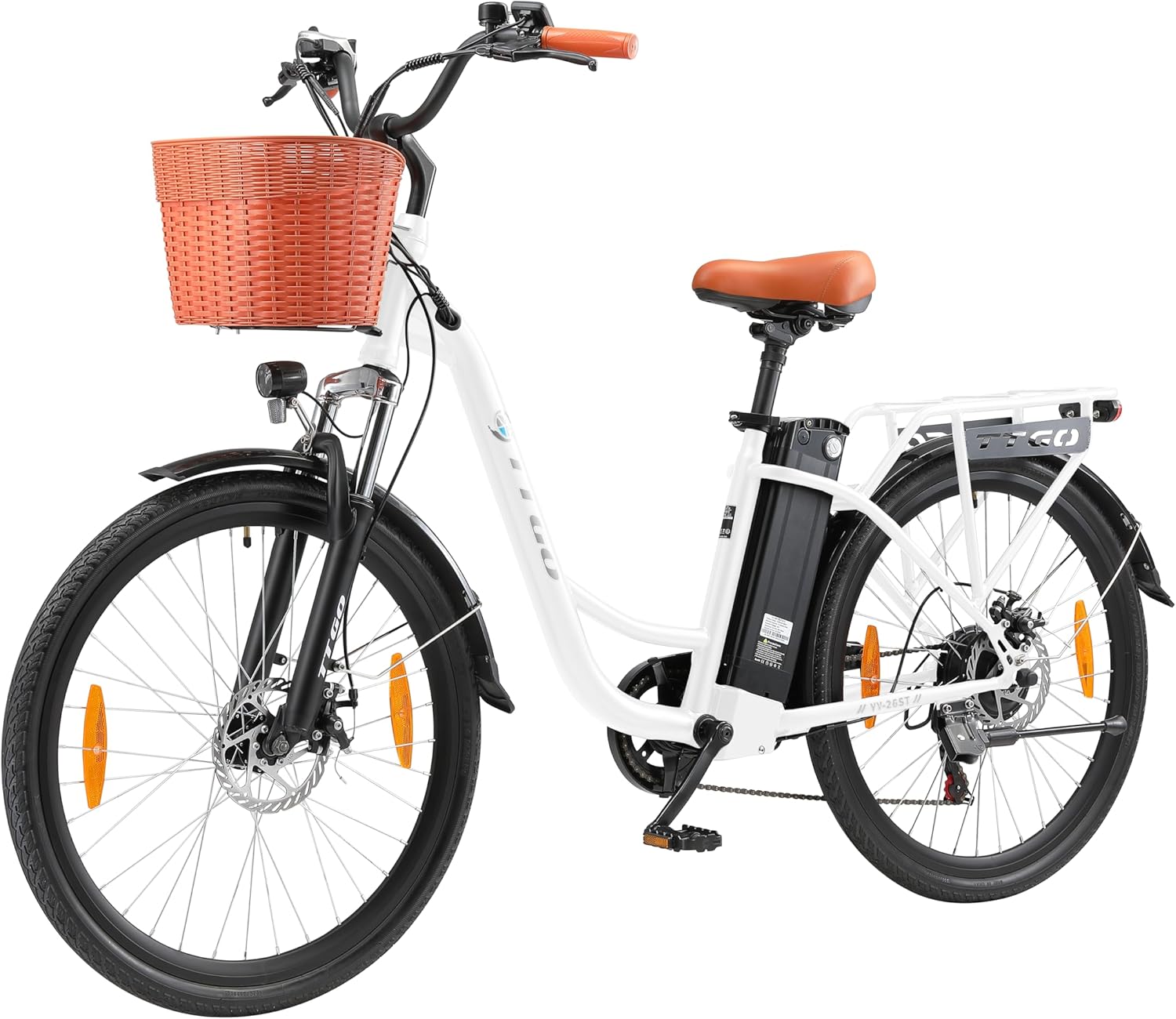 ttgo Bici Elettrica Donna 26 Pollici, Bicicletta Elettrica con 36V 14,5Ah Batteria Rimovibile, Max.100km con Display LCD, Biciclette Elettriche da Città con Cestino,C2