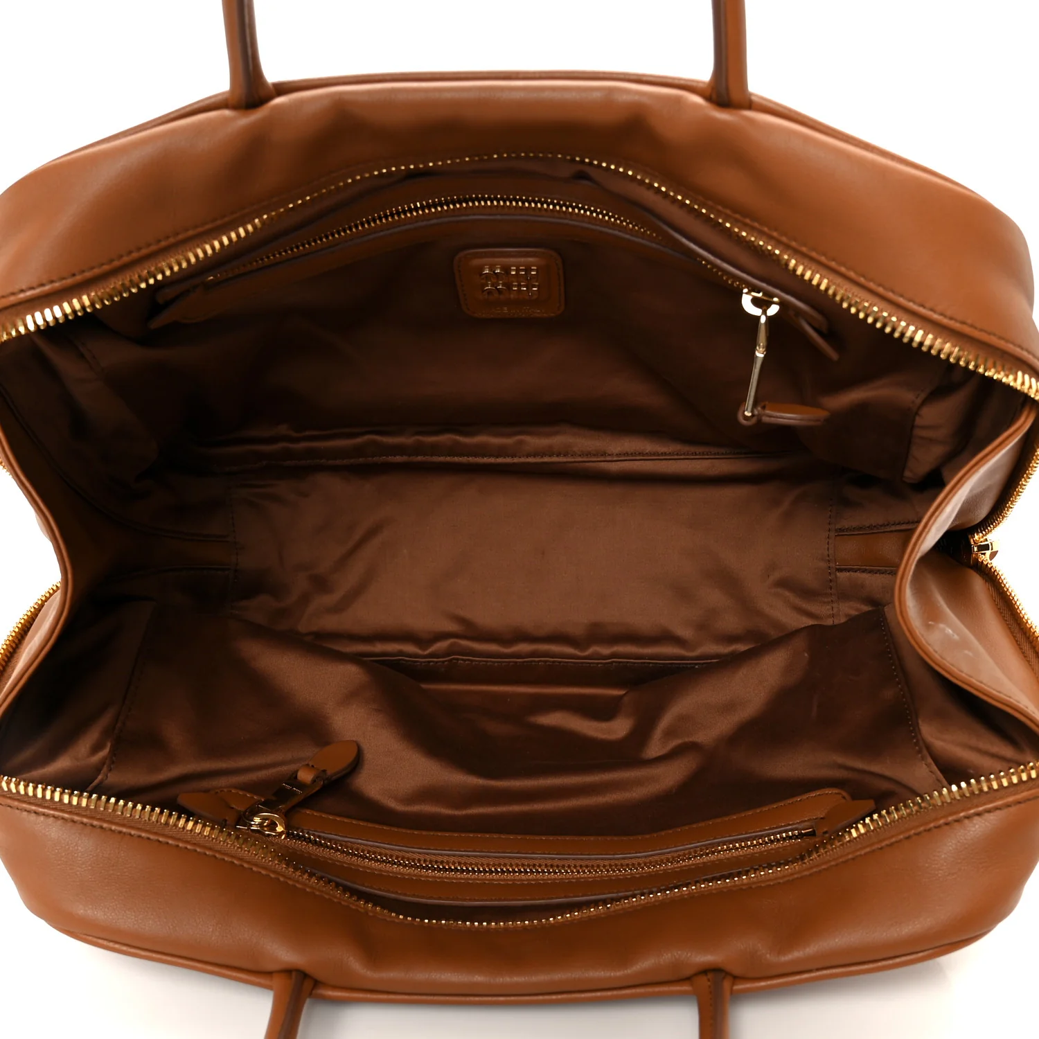 Soft Calf Softy Large Beau Top Handle Bag Cognac - Top Club
