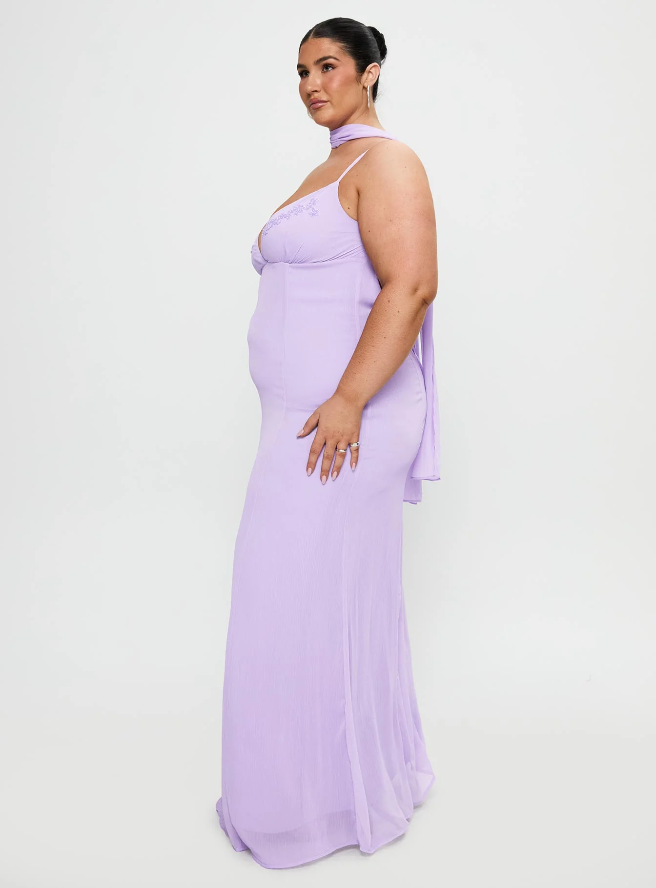 Jadira Scarf Maxi Dress Purple Curve