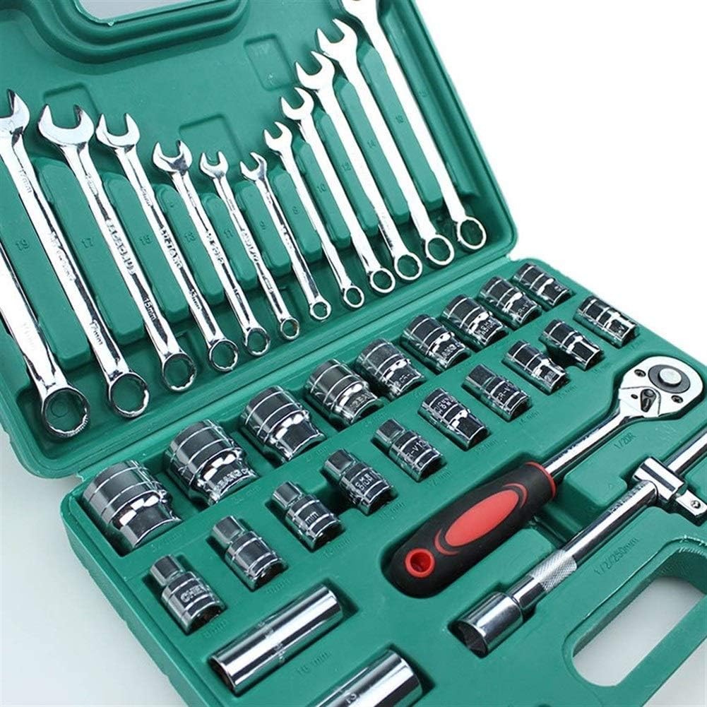 Set di cacciaviti per utensili manuali 37pcs Riparazione auto Chiave dinamometrica Strumento combinato Set di strumenti Meccanica Kit di utensili manuali Chiave a bussola a cricchetto Kit di str