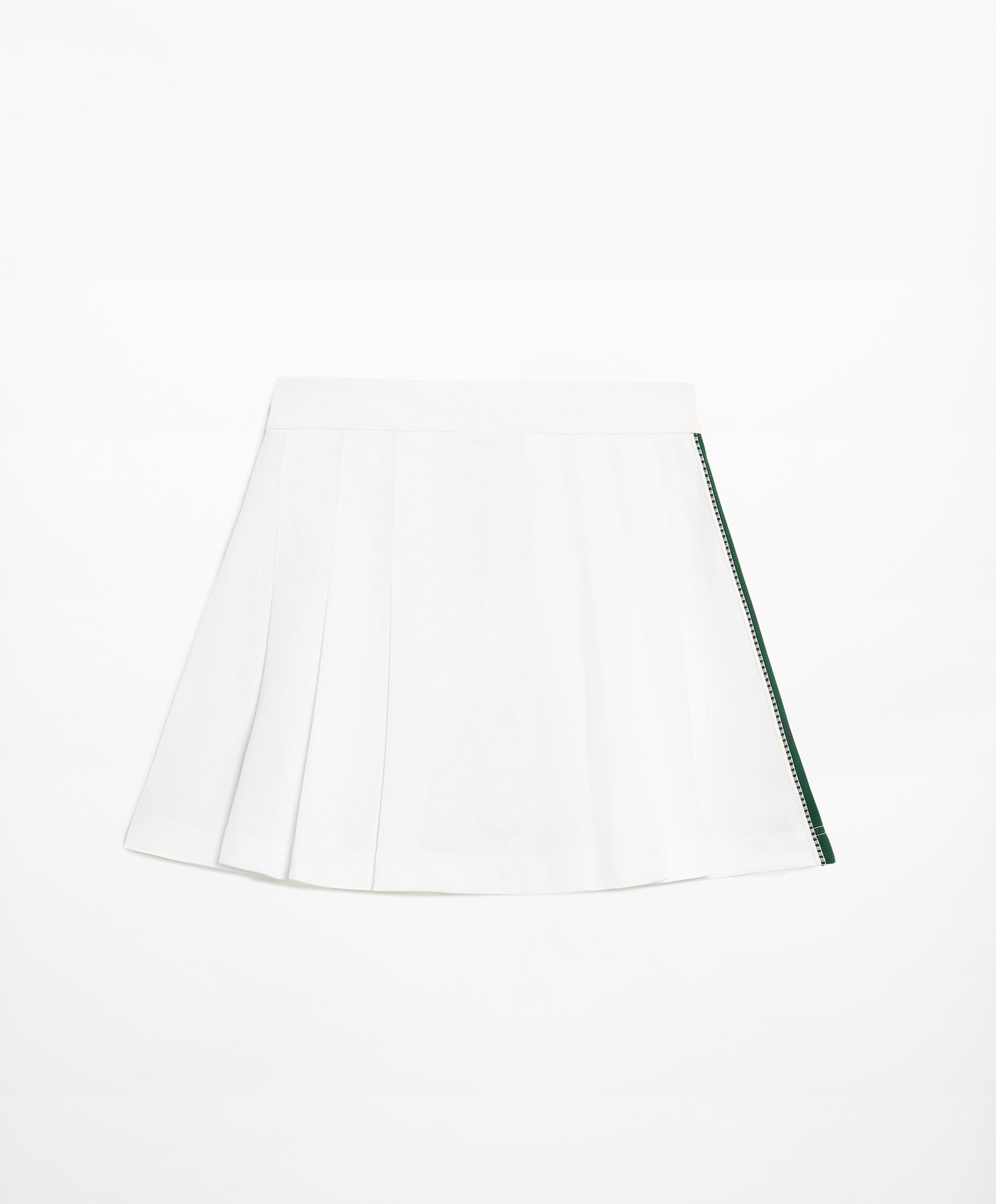 OYSHO Pleated piqué skirt with cotton and side stripe