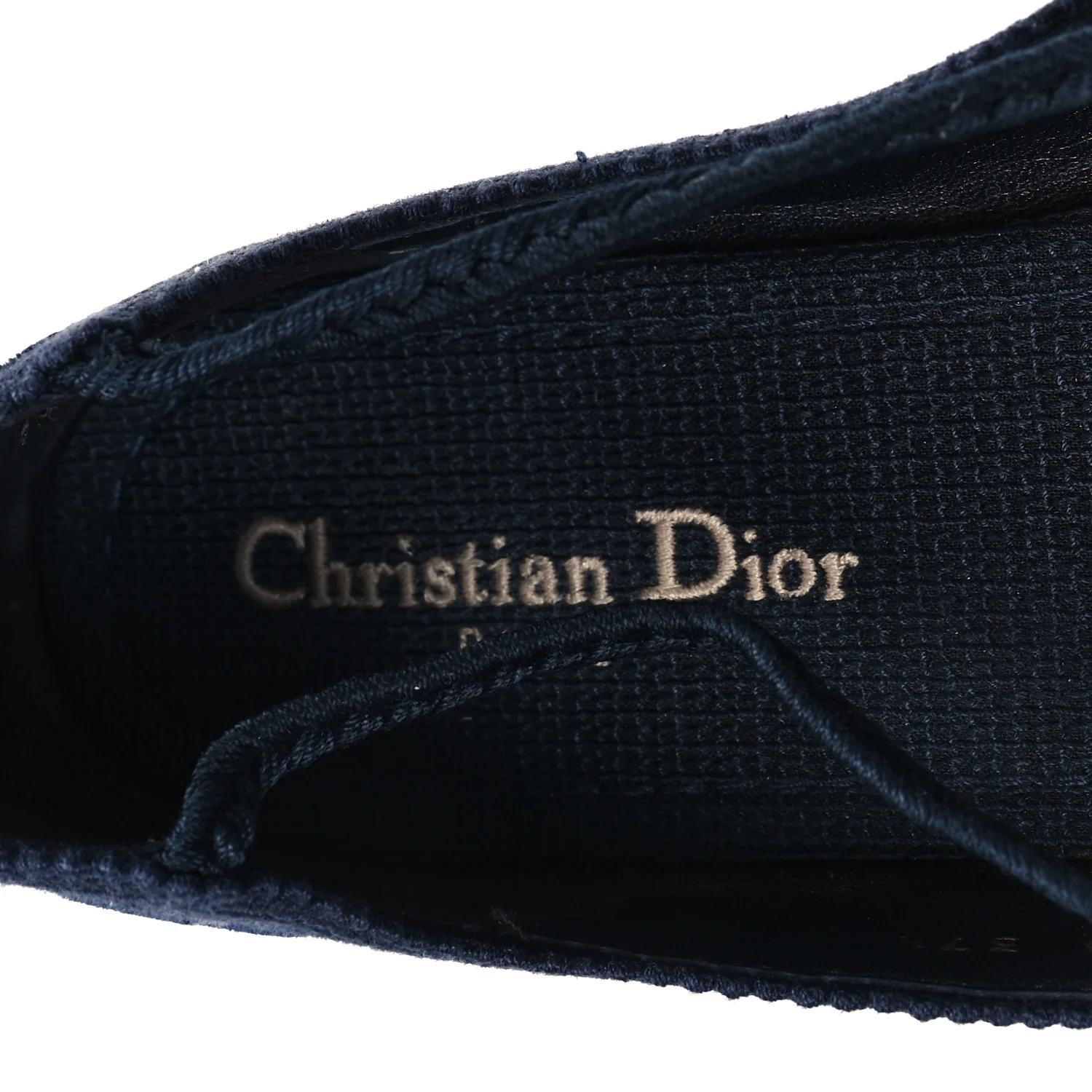 Velvet Oblique Poeme Laced Ballerina Flats 37.5 Deep Blue - Top Club