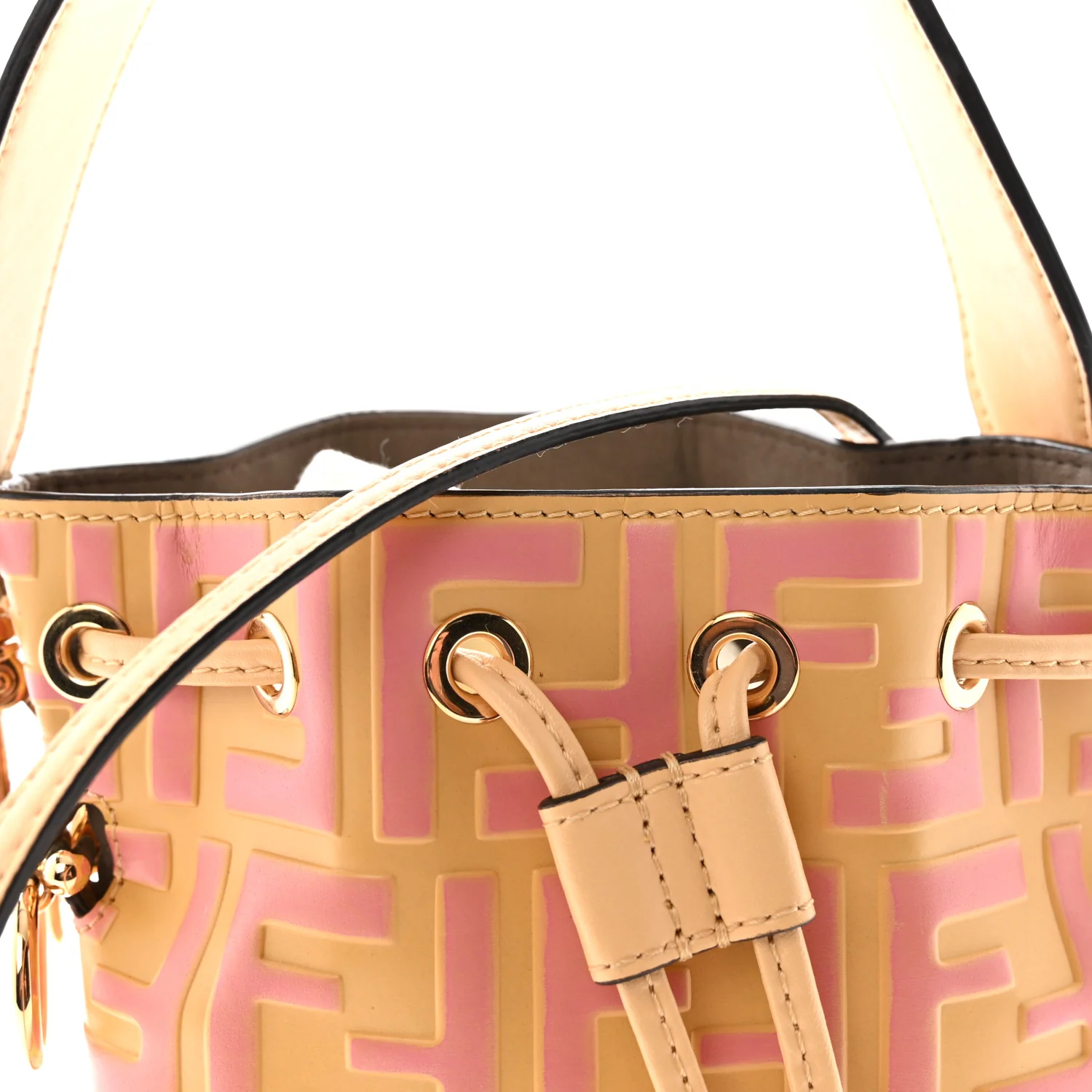 Vitello Liberty F is Fendi Bi-Color FF 1974 Embossed Mini Mon Tresor Bucket Bag Savana Lollypop - Top Club