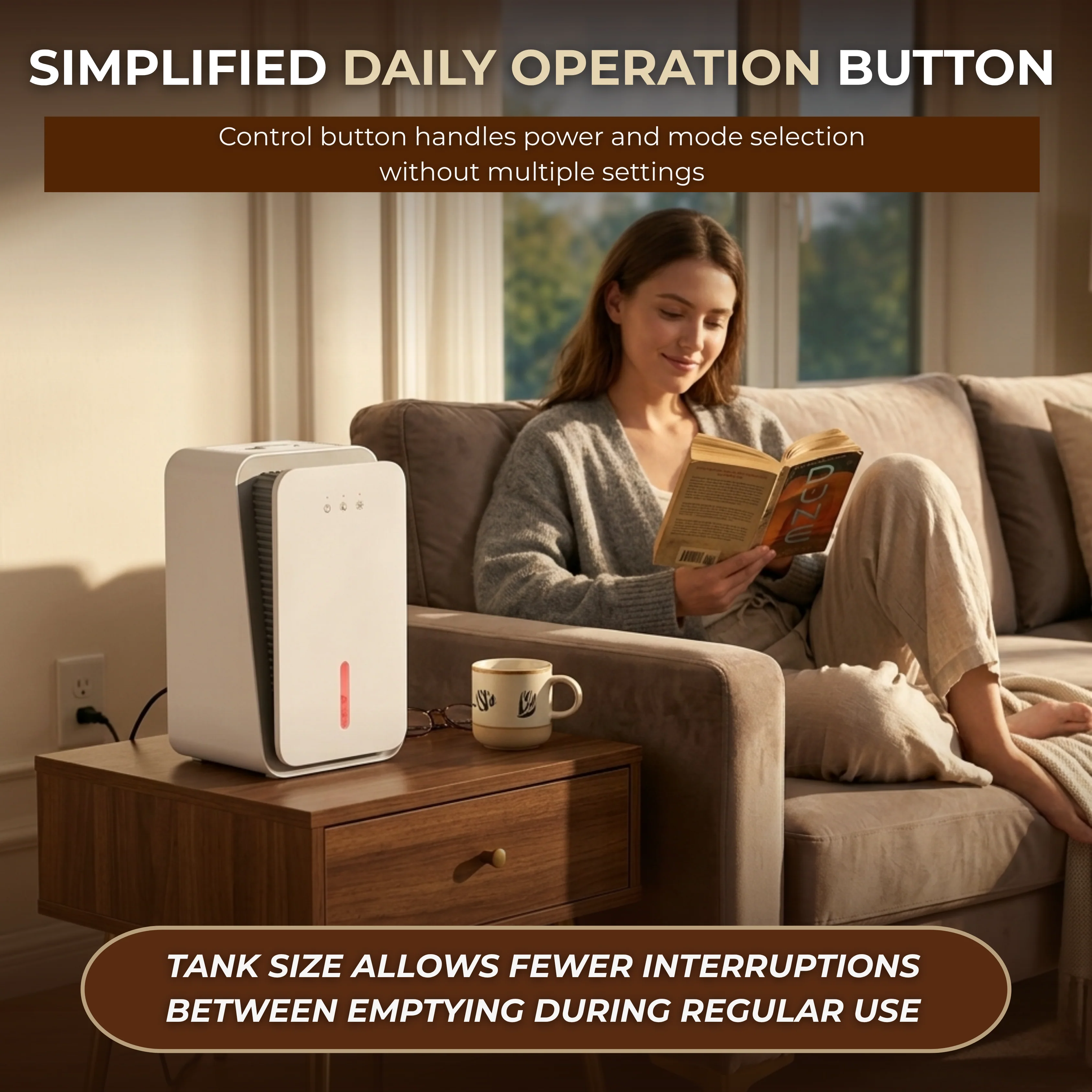 2.5L Portable Dehumidifier with Auto Shut Off and Sleep Mode