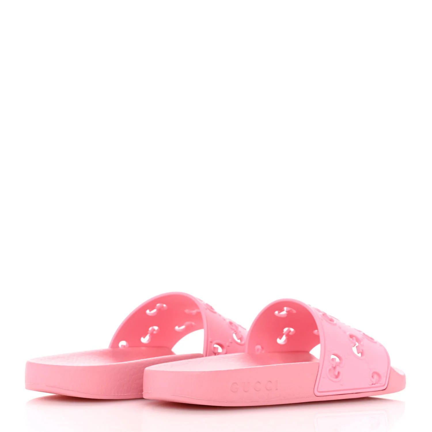Rubber GG Monogram Perforated Womens Slide Sandals 36 Rose Box - Top Club
