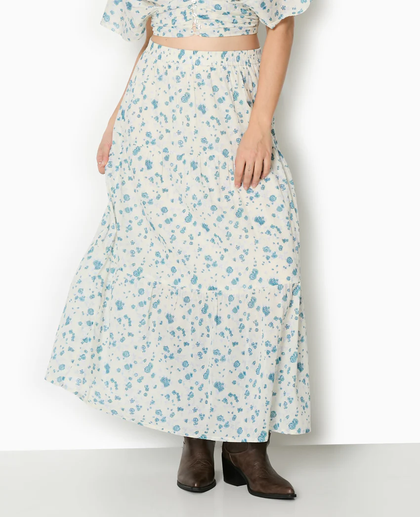 Pimkie Jupe longue à étages motif fleurs