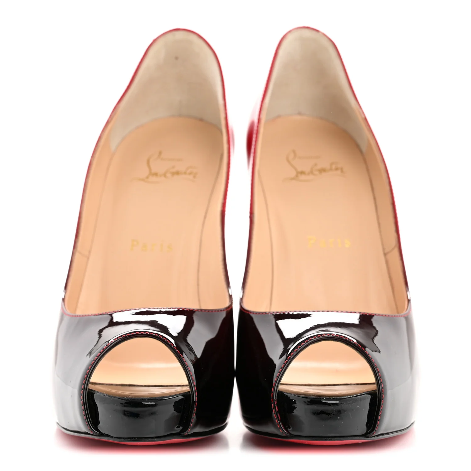 Patent Degrade New Very Prive 120 Pumps 37 Black Red - Top Club