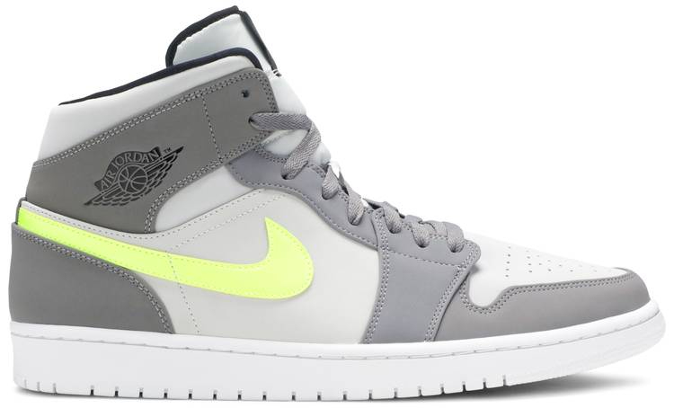 Air Jordan 1 Mid  Gun Smoke Volt  554724-072 - Sneaker Replica Workshop