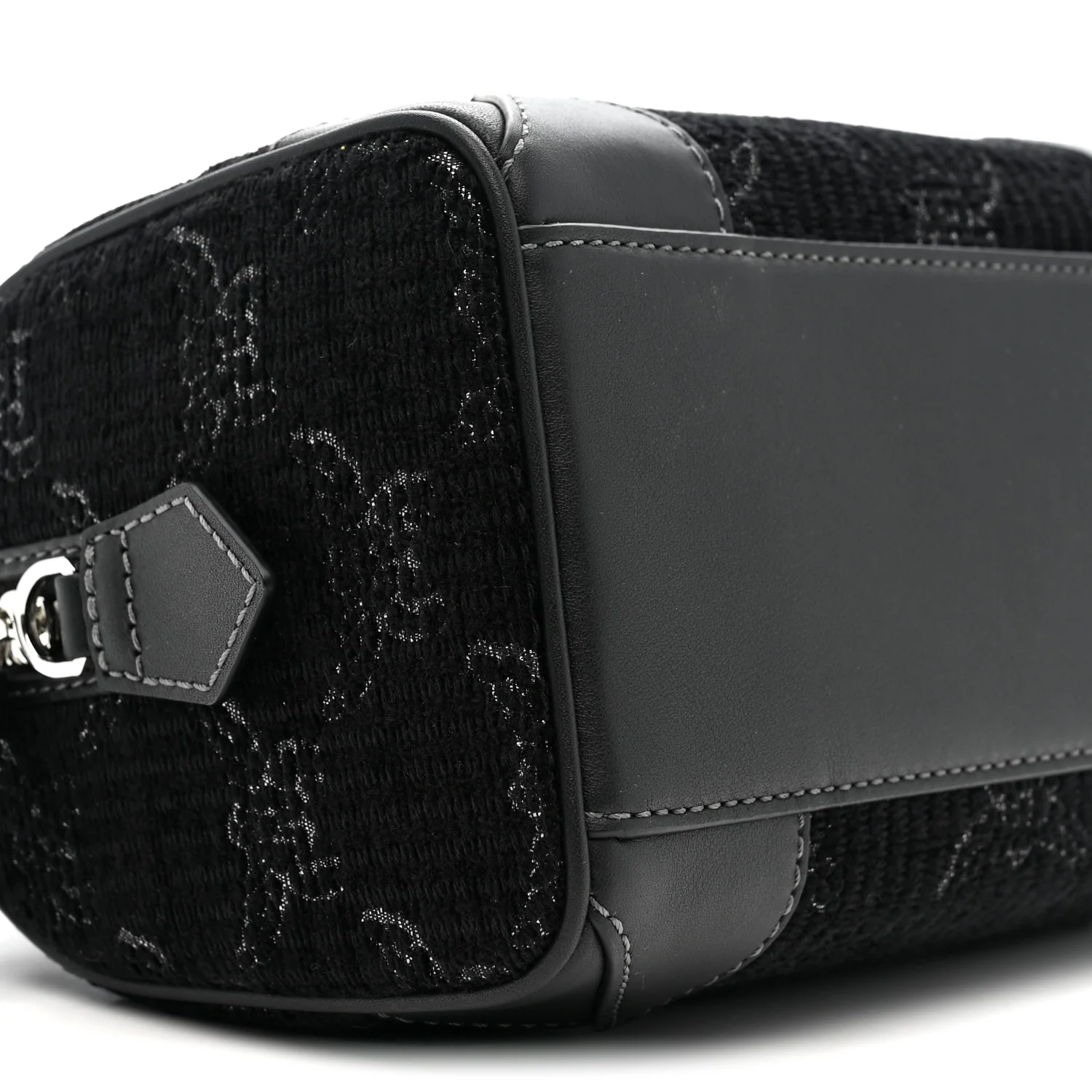Lauretos Lurex Jacquard Small Ella Boston Bag Black - Top Club