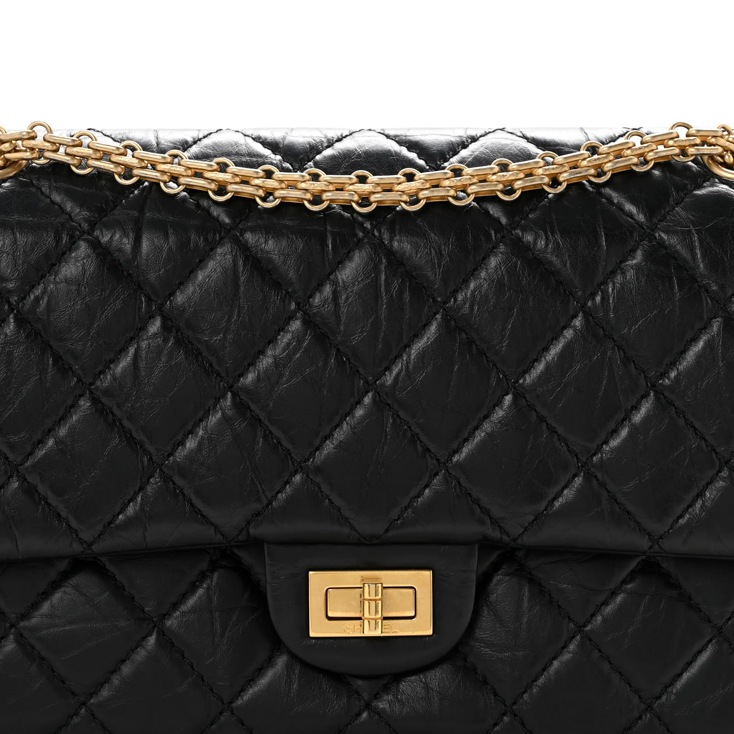 Aged Calfskin Quilted 2.55 Reissue 226 Flap Black - Top Club