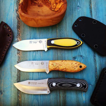 Joker Halsmesser BS9 Wasp Scandi curly birch - Buschcraft neck knife
