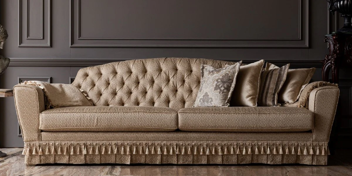 Luxury Baroque Sofa Gold - Handmade Living Room Sofa in Baroque Style - Baroque Living Room Furniture