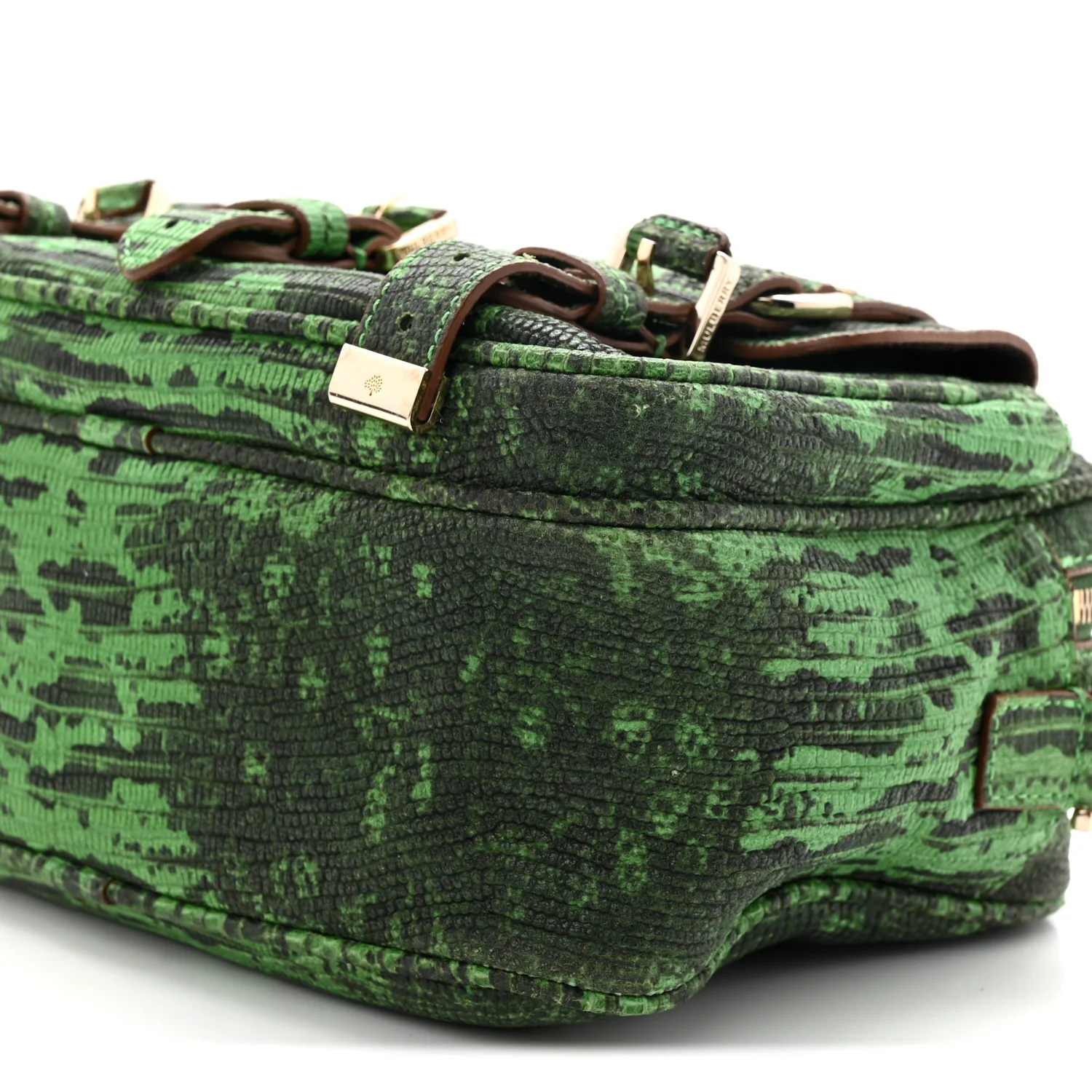 Lizard Print Camera Bag Grass Green - Top Club