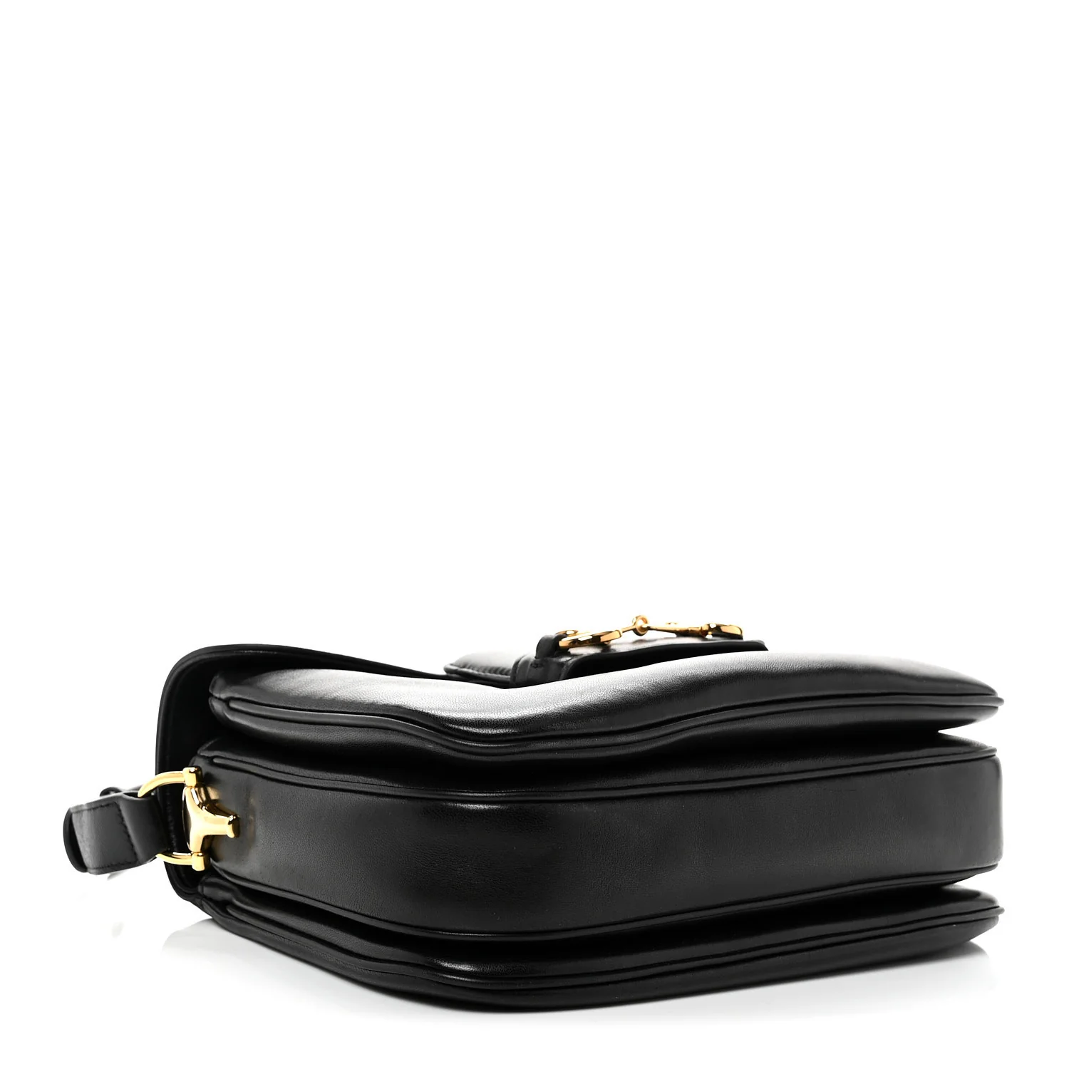Calfskin Horsebit 1955 Aura Small Shoulder Bag Black - Top Club