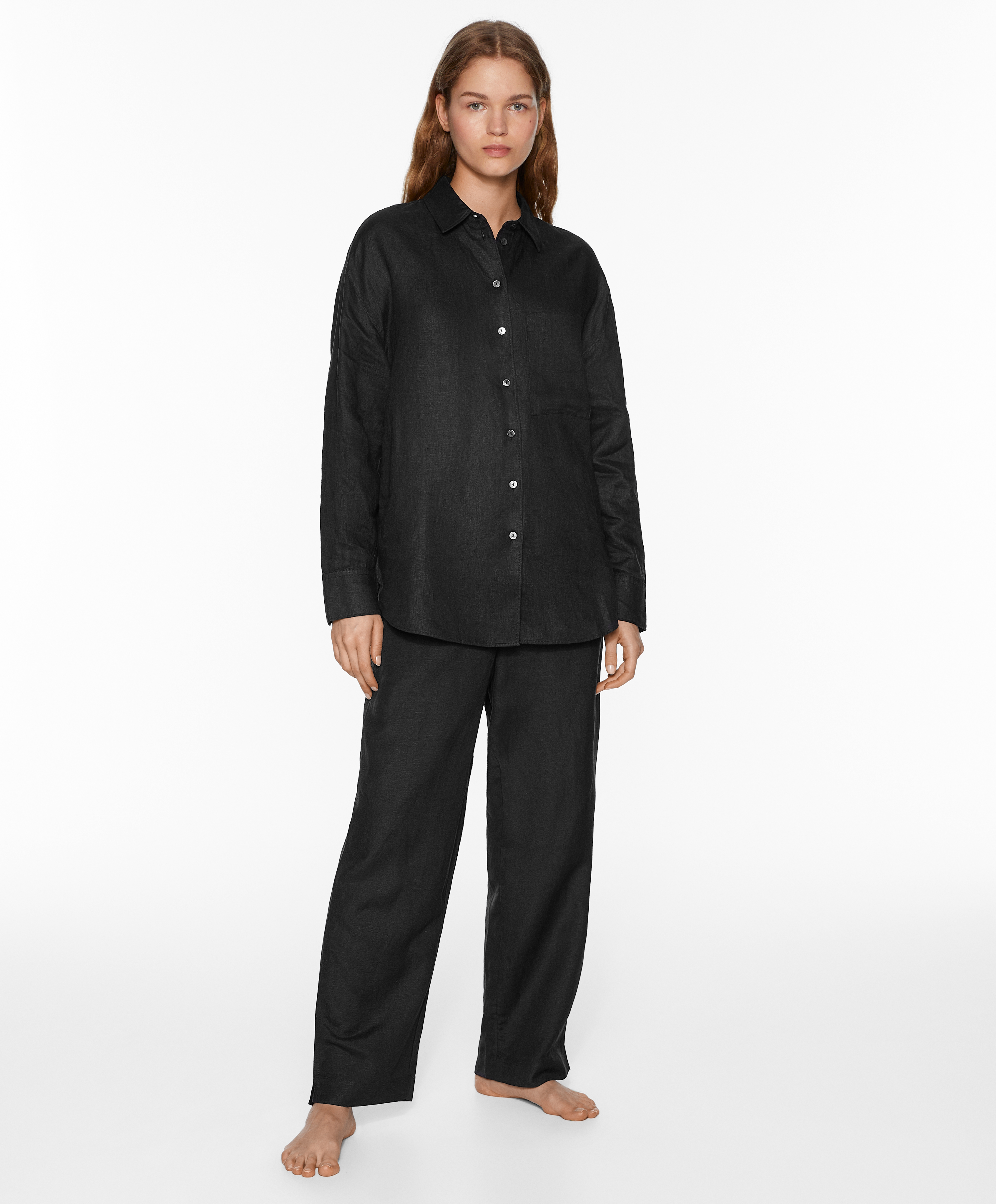 OYSHO Slim-fit trousers with linen