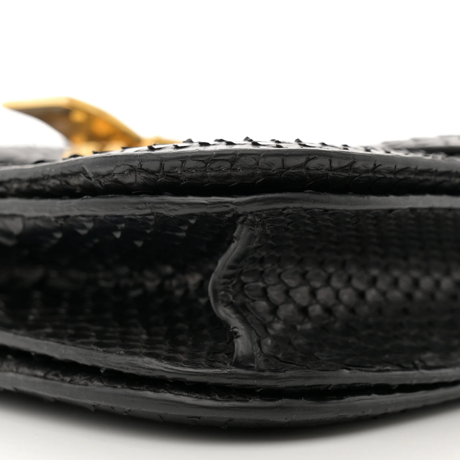 Snakeskin Medium Classic Box Flap Bag Black - Top Club
