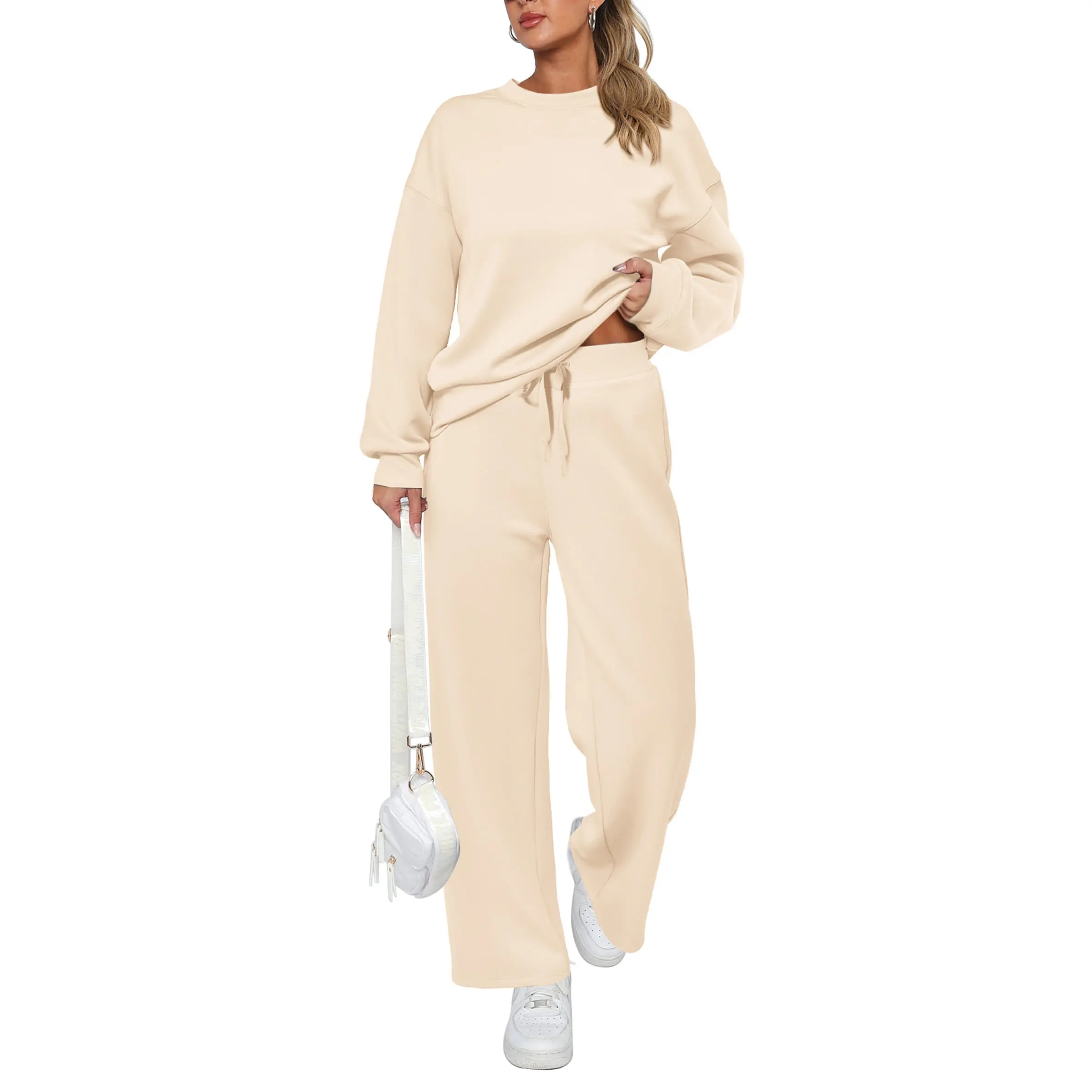 PrettyGarden Women's 2 Piece Outfits Long Sleeve Pullover Tops And Long Pants Lounge Sets Tracksuit