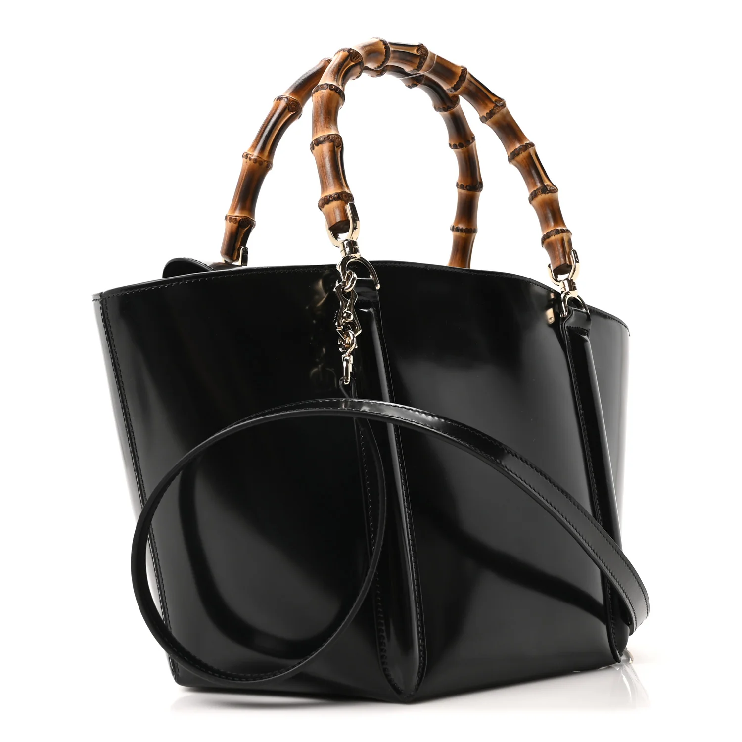 Spice Lux Nappa Bamboo Basket Bag Black - Top Club