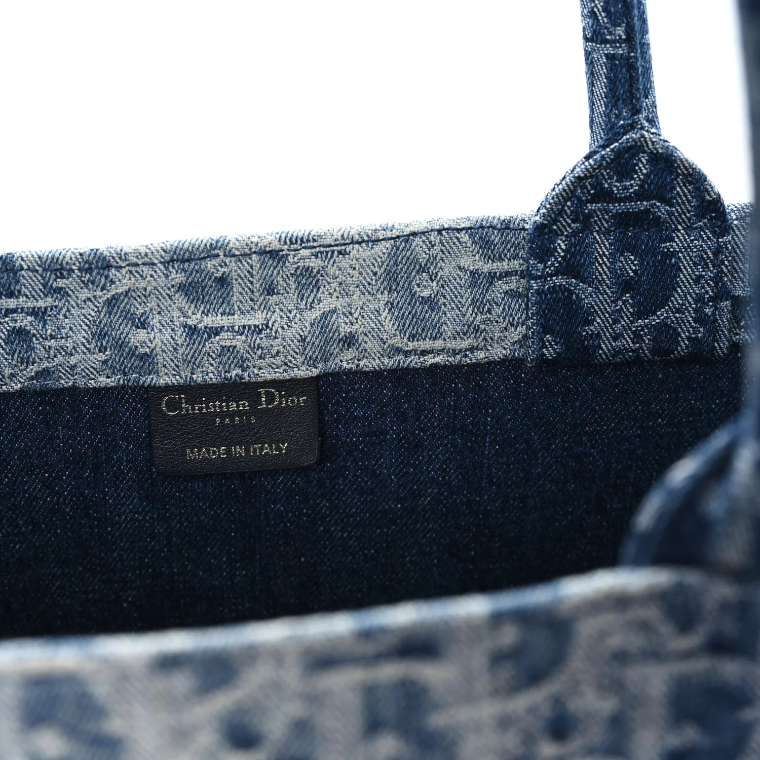 Oblique Denim Large Book Tote Blue - Top Club