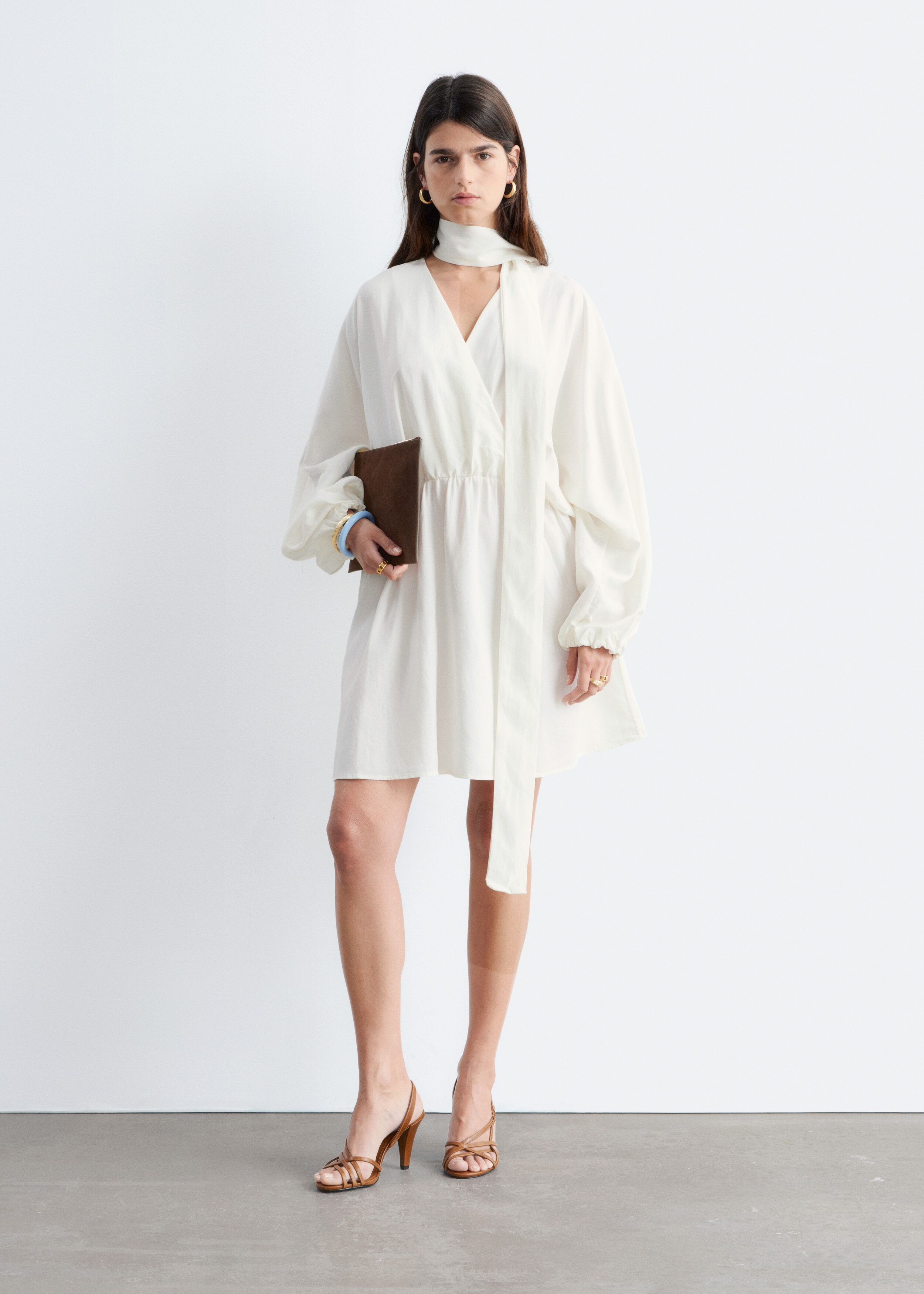 & Other Stories SCARF-DETAIL WRAP MINI DRESS